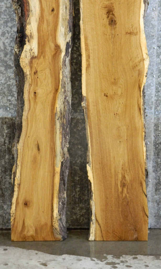 2- Live Edge White Oak Bookmatched Table Top Slabs CLOSEOUT 405-406