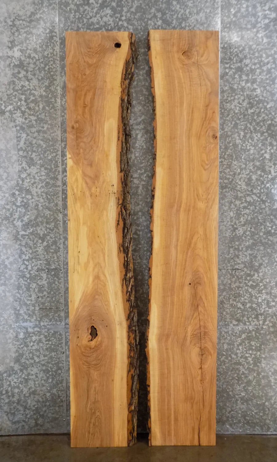 2- Reclaimed Live Edge Ash Bar Top/Table Wood Slabs 40574-40575