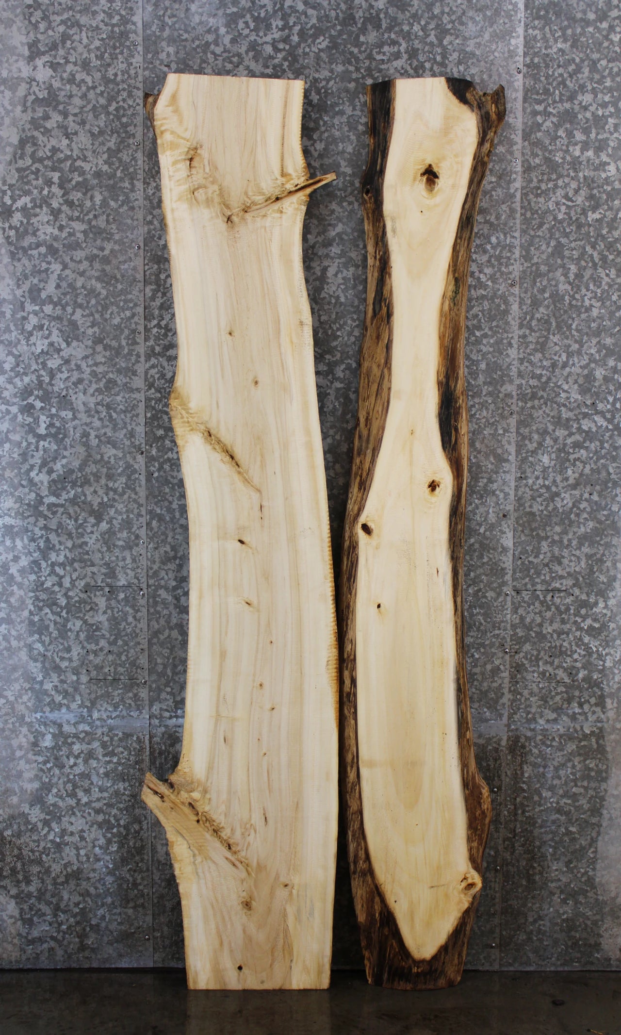 2- Bookmatched Live Edge Maple River/Kitchen Table Top 40587-40588