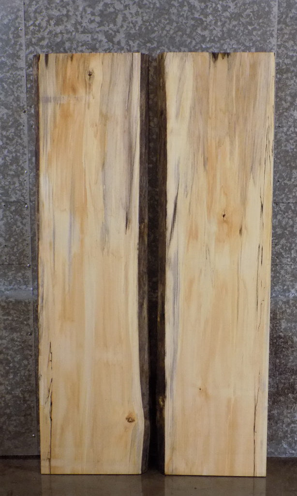 2- Rustic Natural Edge Maple Kitchen Table/Desk Top Slabs 40589-40590