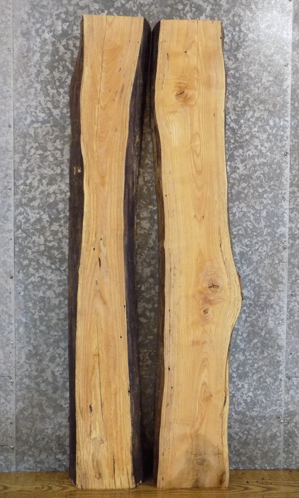 2- Rustic Natural Edge Ash Sofa/Accent Table Top Wood Slabs 40623-40624