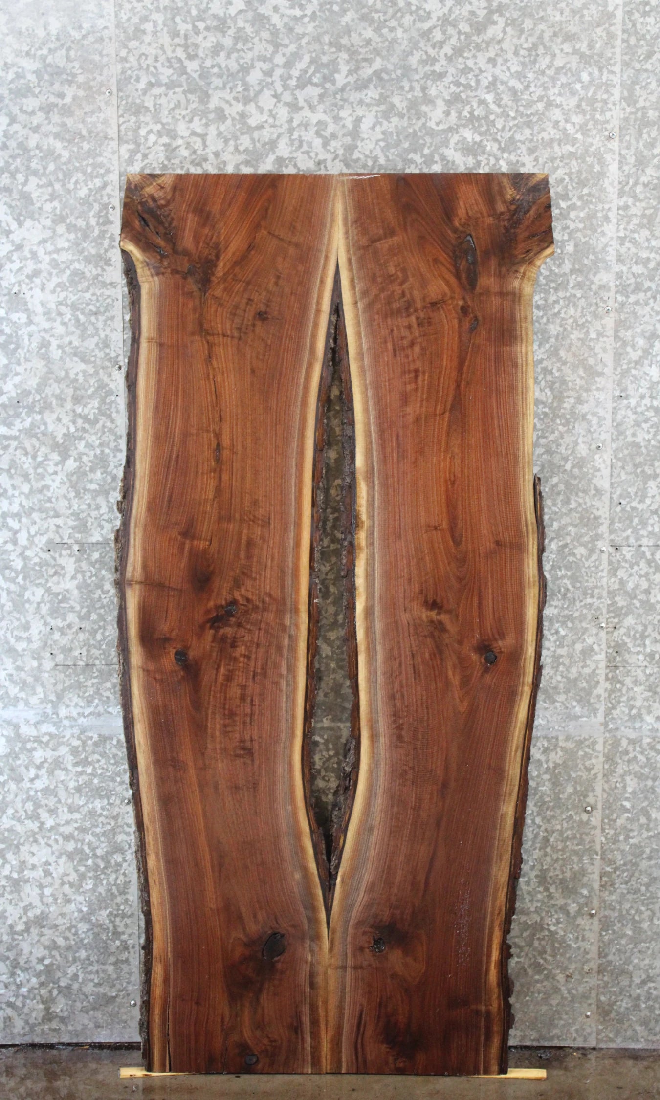 2- Natural Edge Black Walnut Slabs, River/Pond Table Top 40666-40667