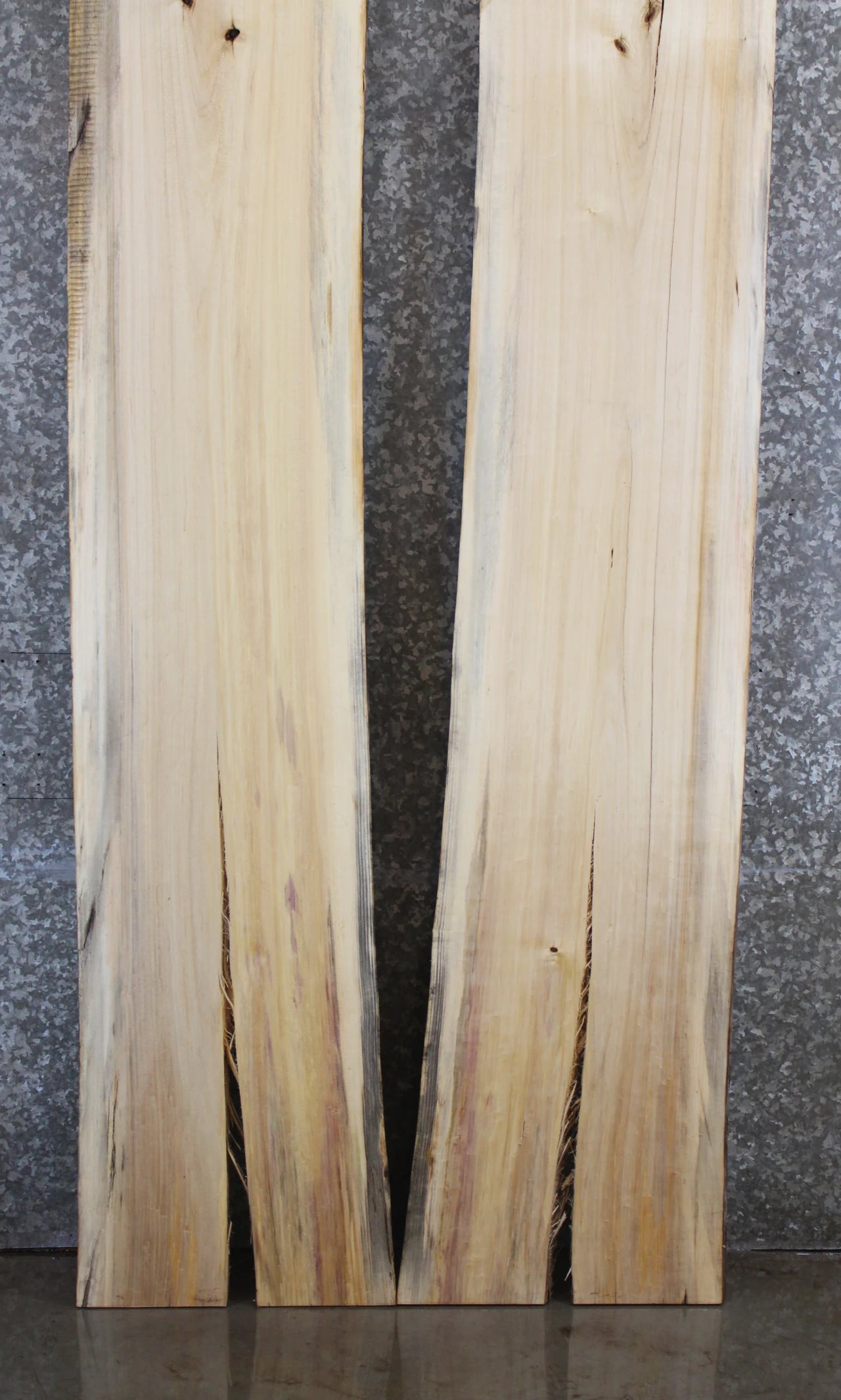 2- Maple Live Edge Wood Slabs, Bookmatchd Bench Top Slabs 40670-40671