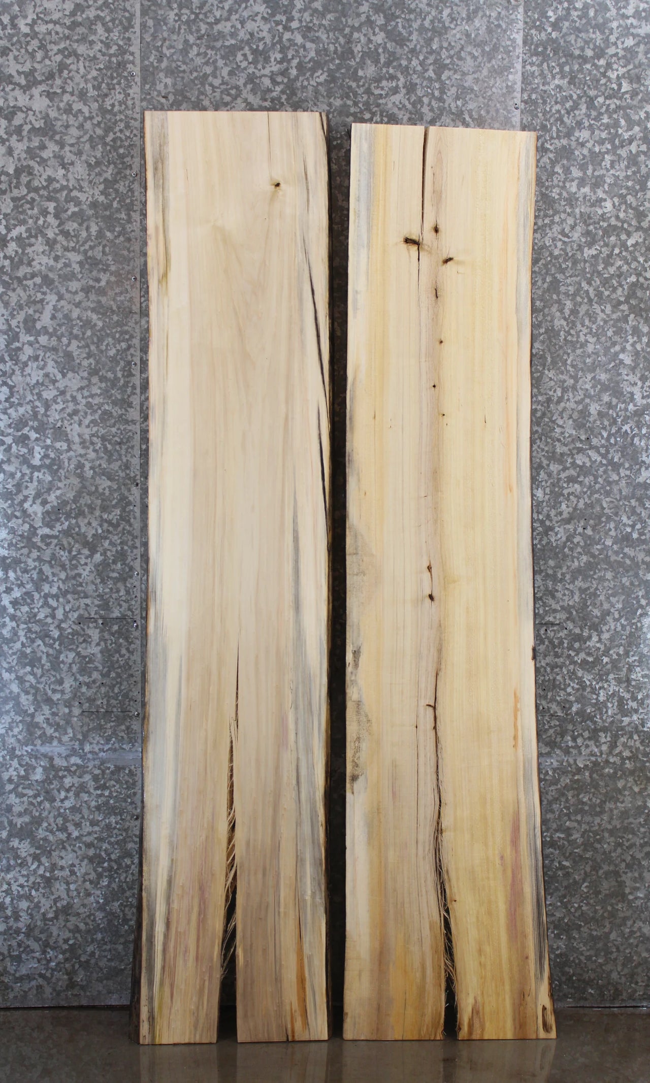 2- Maple Live Edge Wood Slabs, Bookmatchd Bench Top Slabs 40670-40671