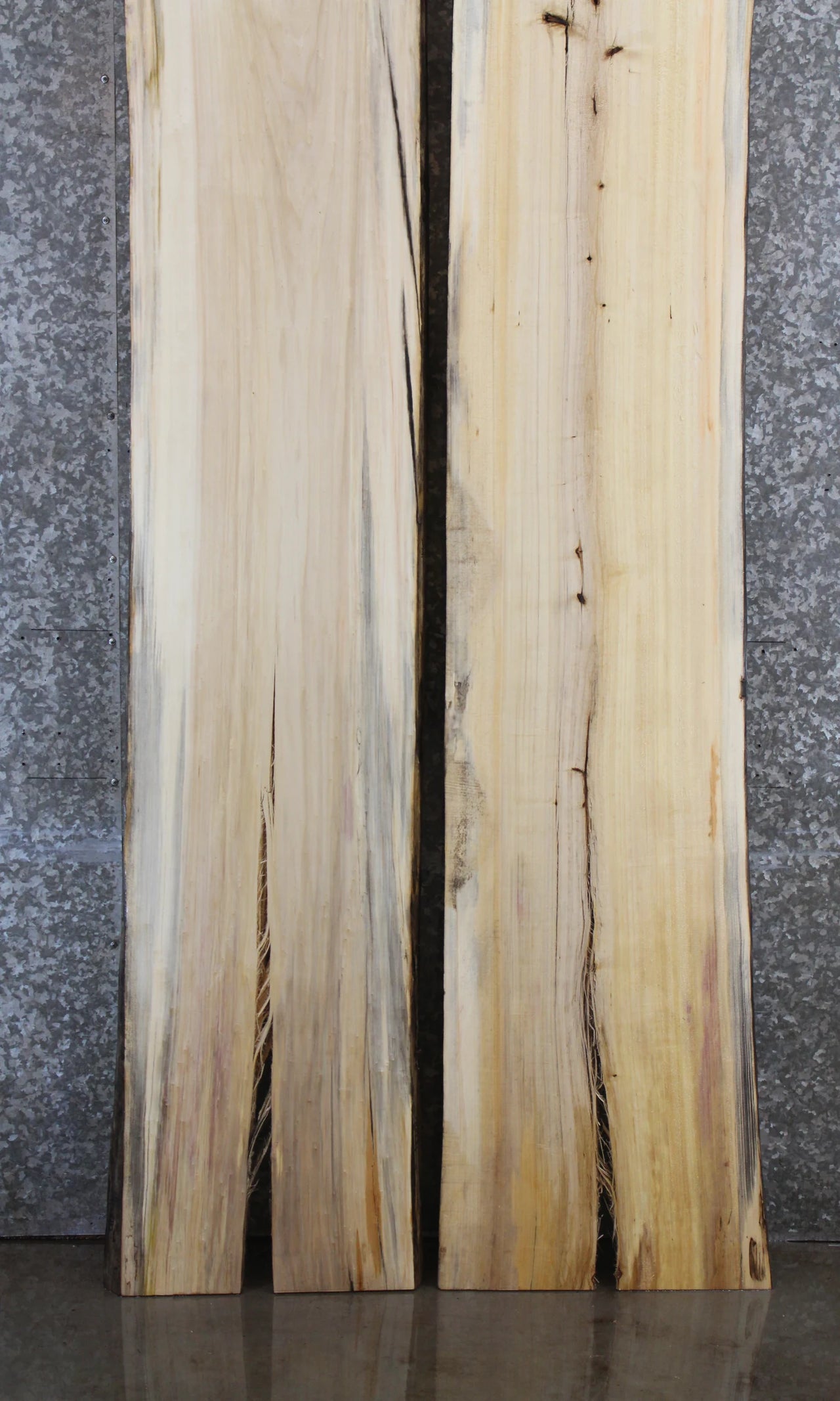 2- Maple Live Edge Wood Slabs, Bookmatchd Bench Top Slabs 40670-40671