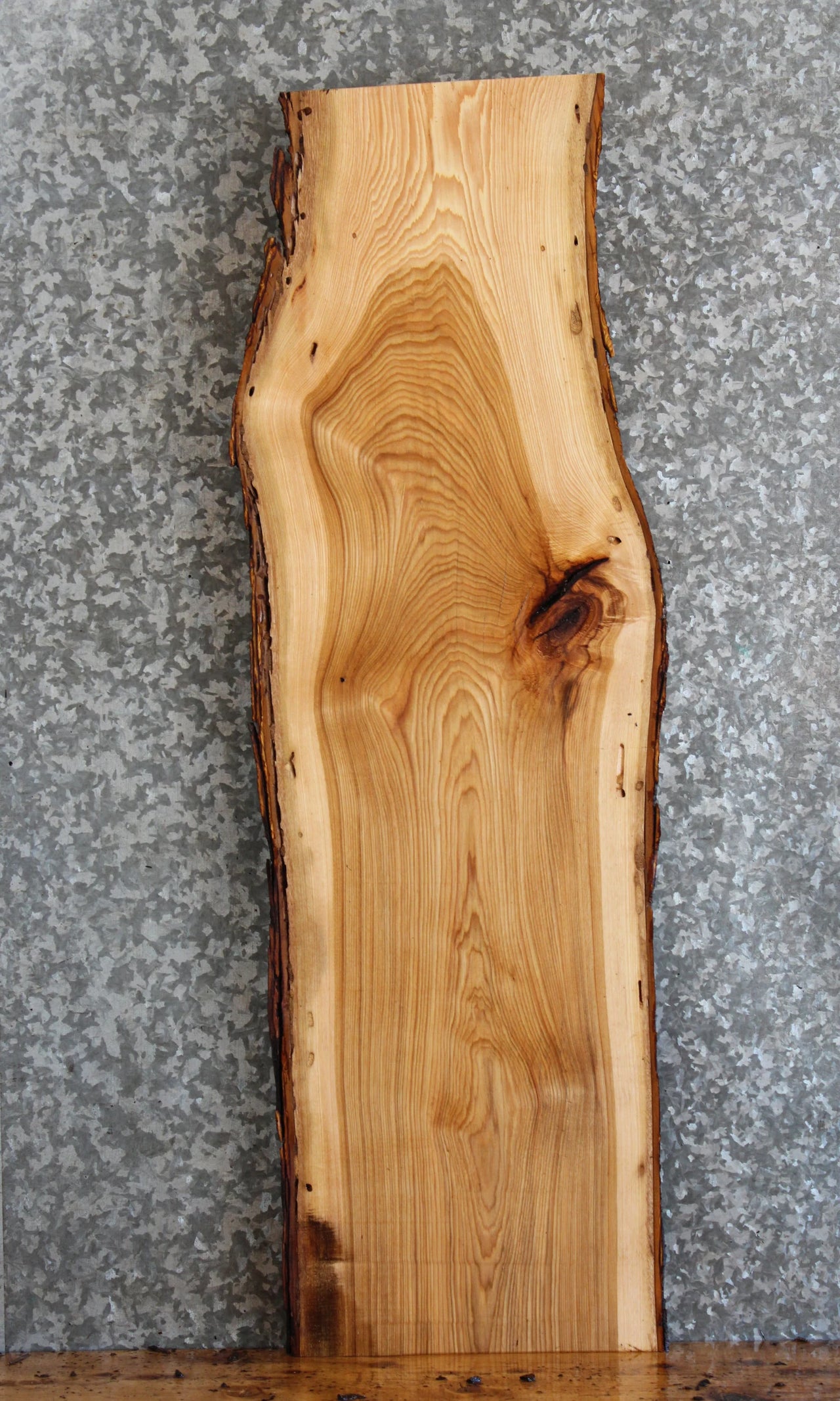 Red Oak Natural Edge Side Table Top/Mantel Slab/Wall Shelf 4069