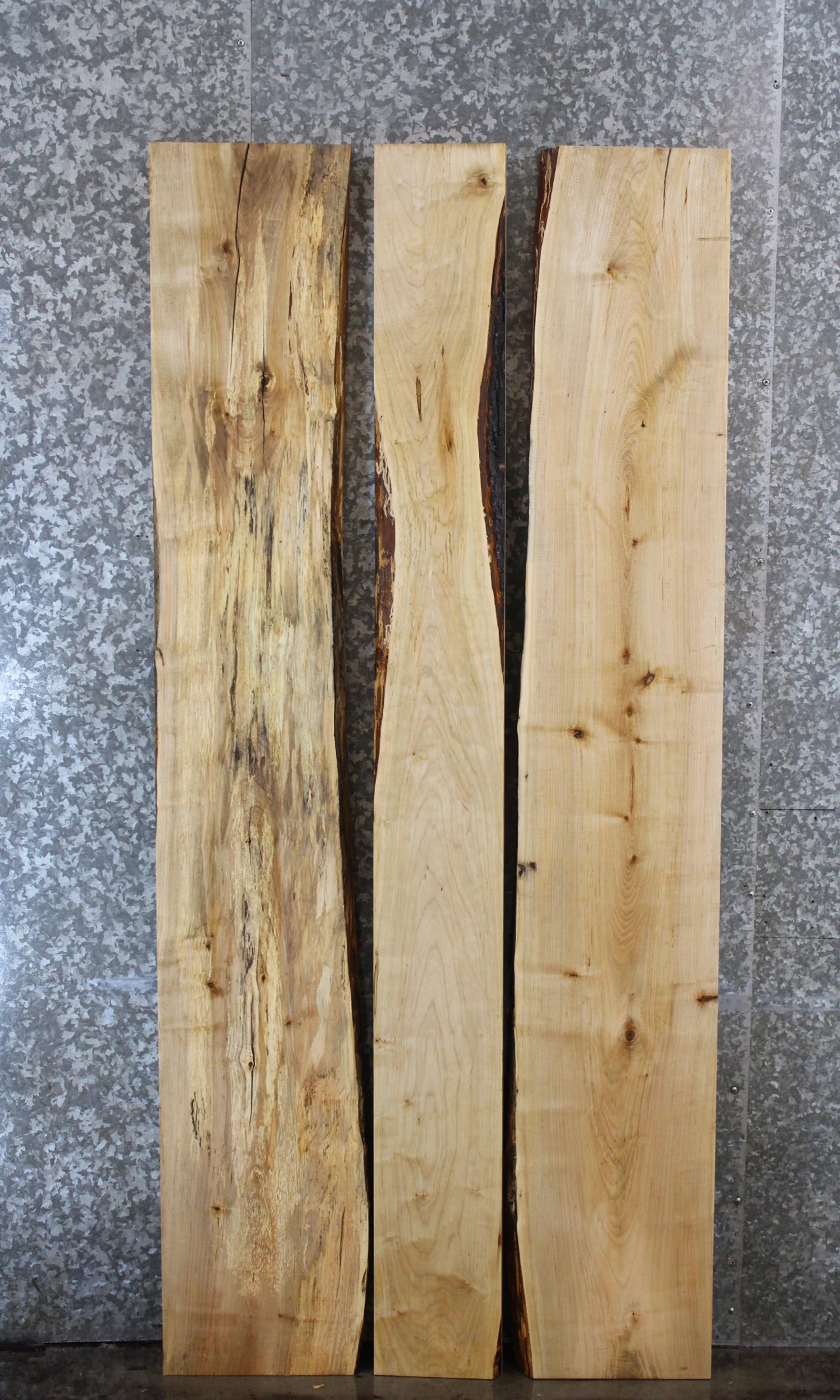 3- Live Edge Maple Kitchen Table Top Slab Set 40708-40710