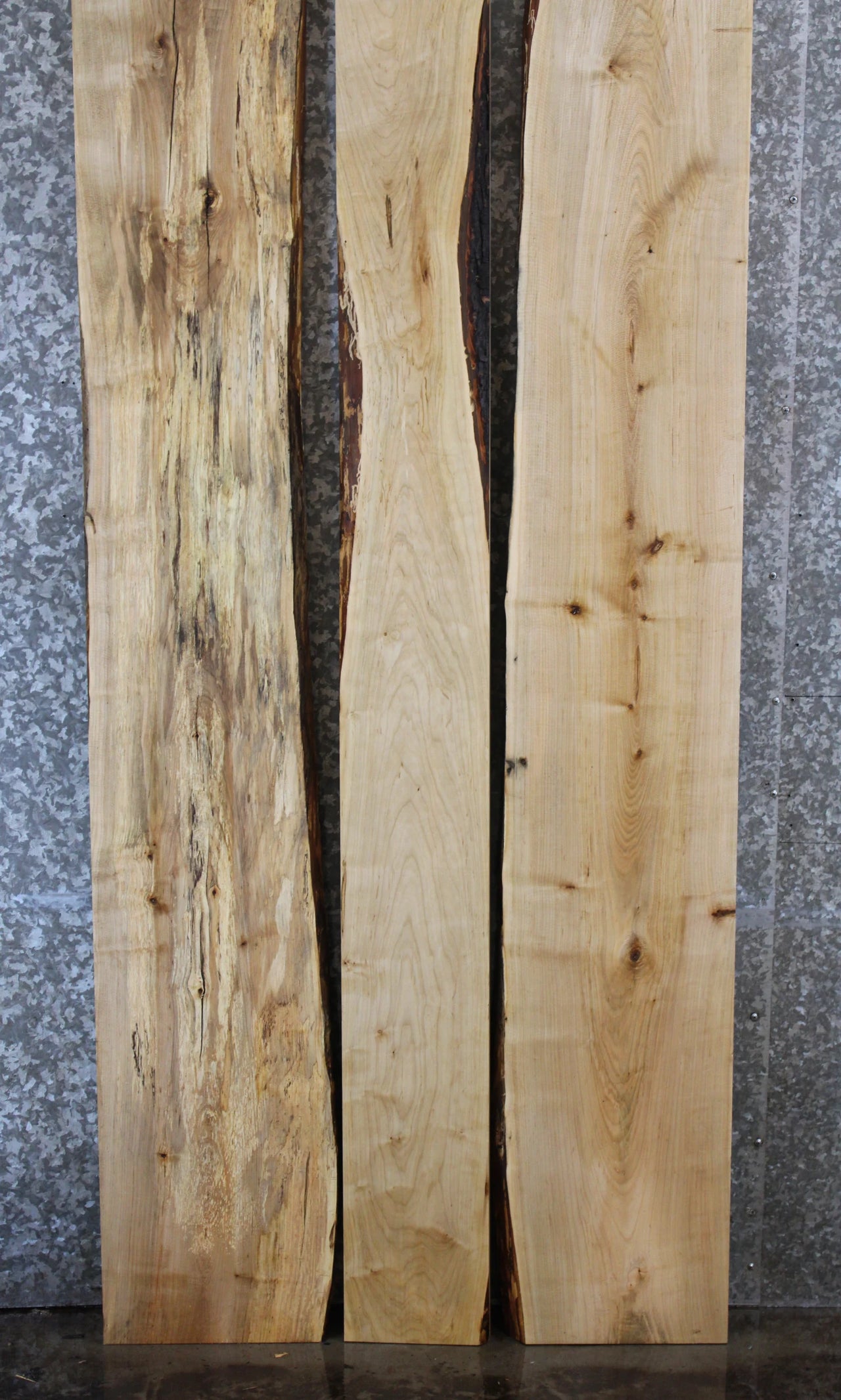 3- Live Edge Maple Kitchen Table Top Slab Set 40708-40710