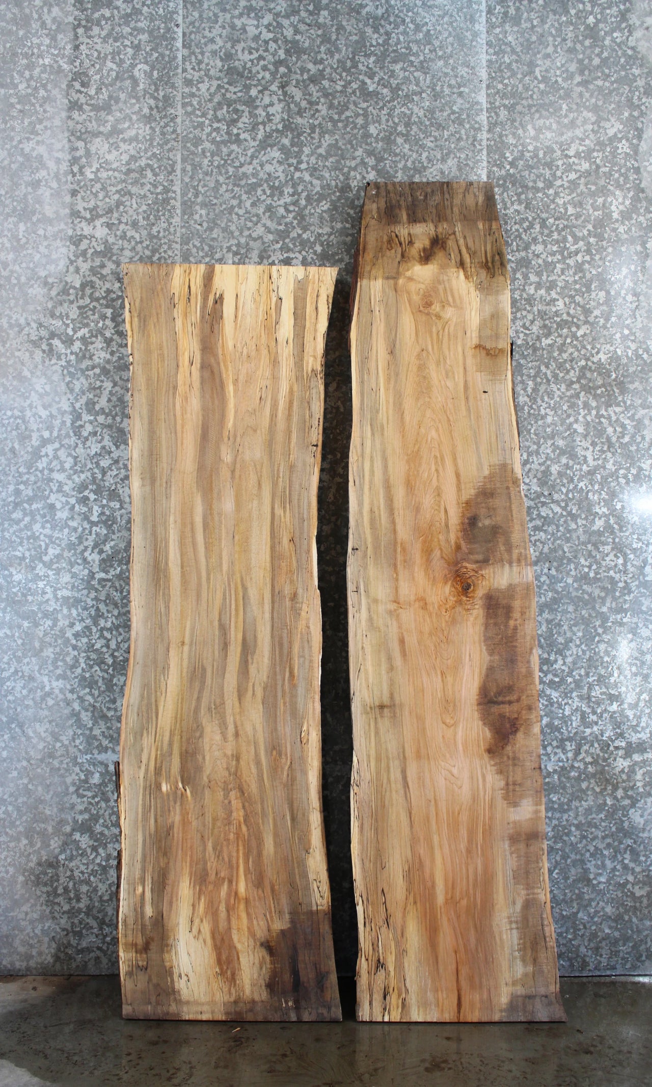 2- Spalted Maple Live Edge Bar Top/Desk Slabs 40737-40738