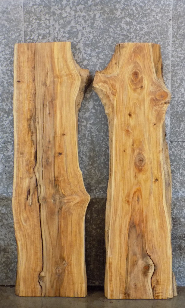 2- Live Edge Hackberry Bar Top Slabs, Dining Table Top Project 40746-40747