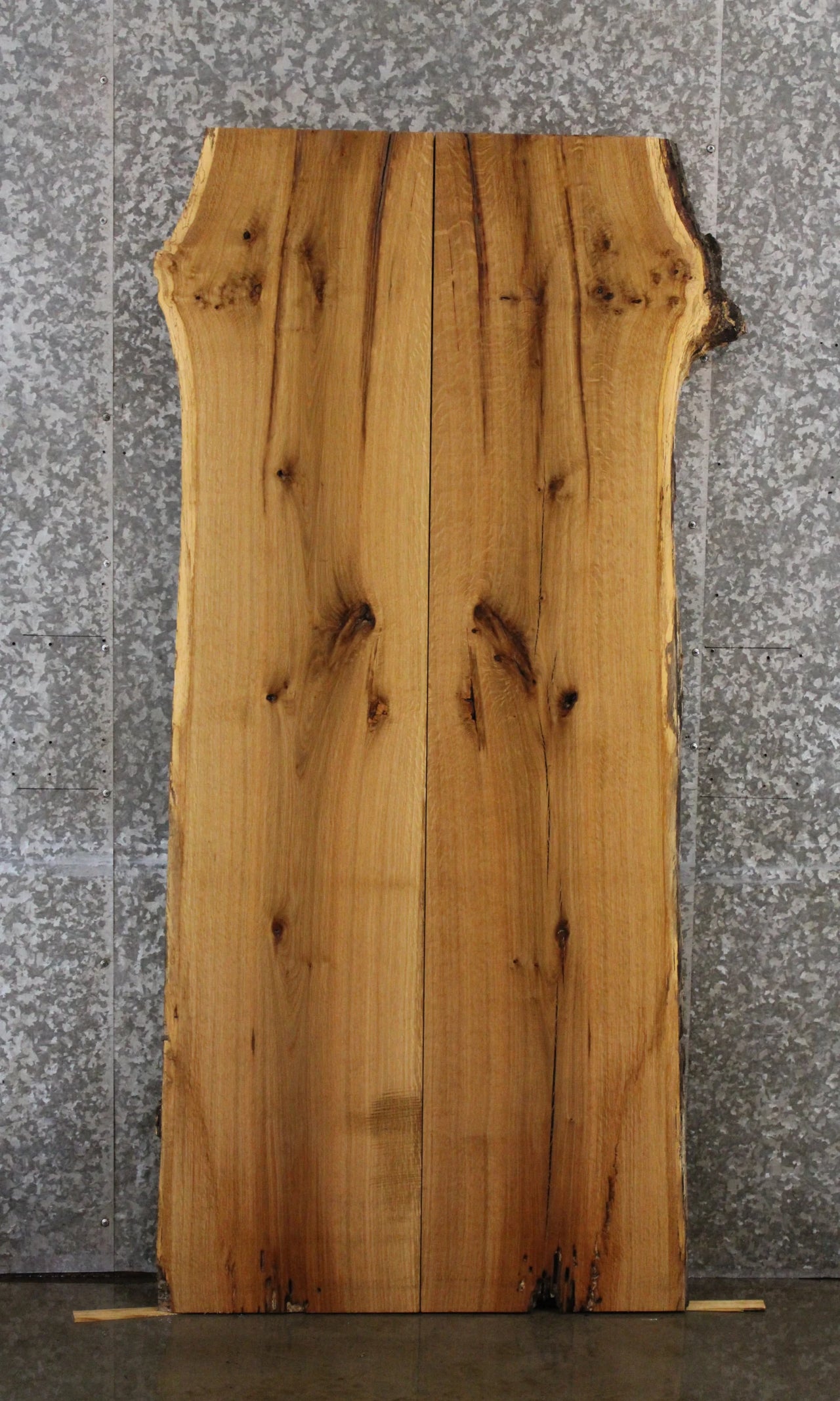 2- Rustic White Oak Live Edge Dining Table Top Slabs 40754-40755
