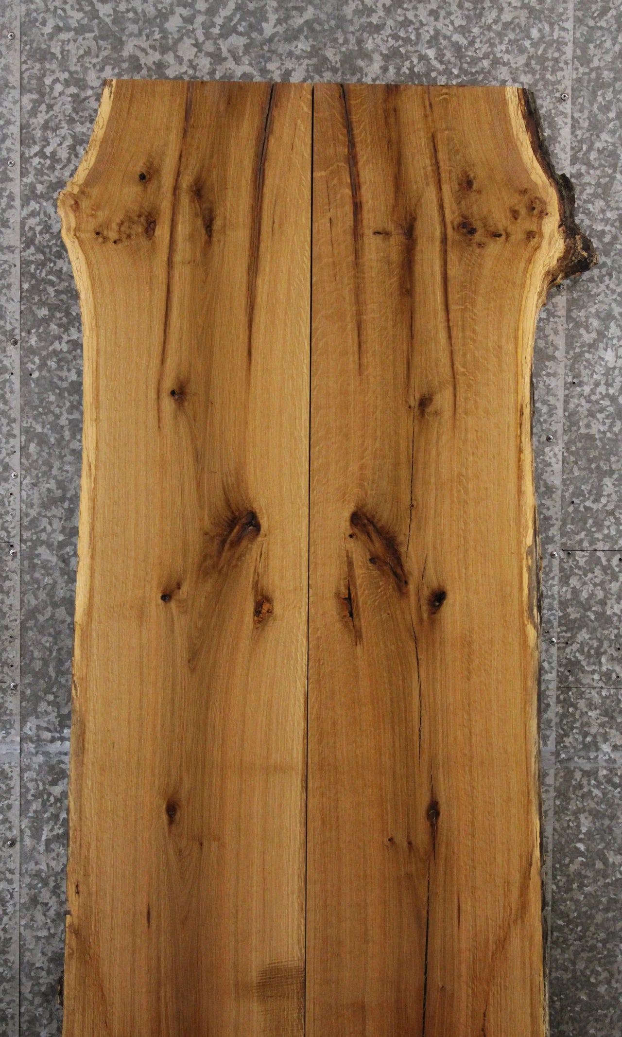 2- Rustic White Oak Live Edge Dining Table Top Slabs 40754-40755