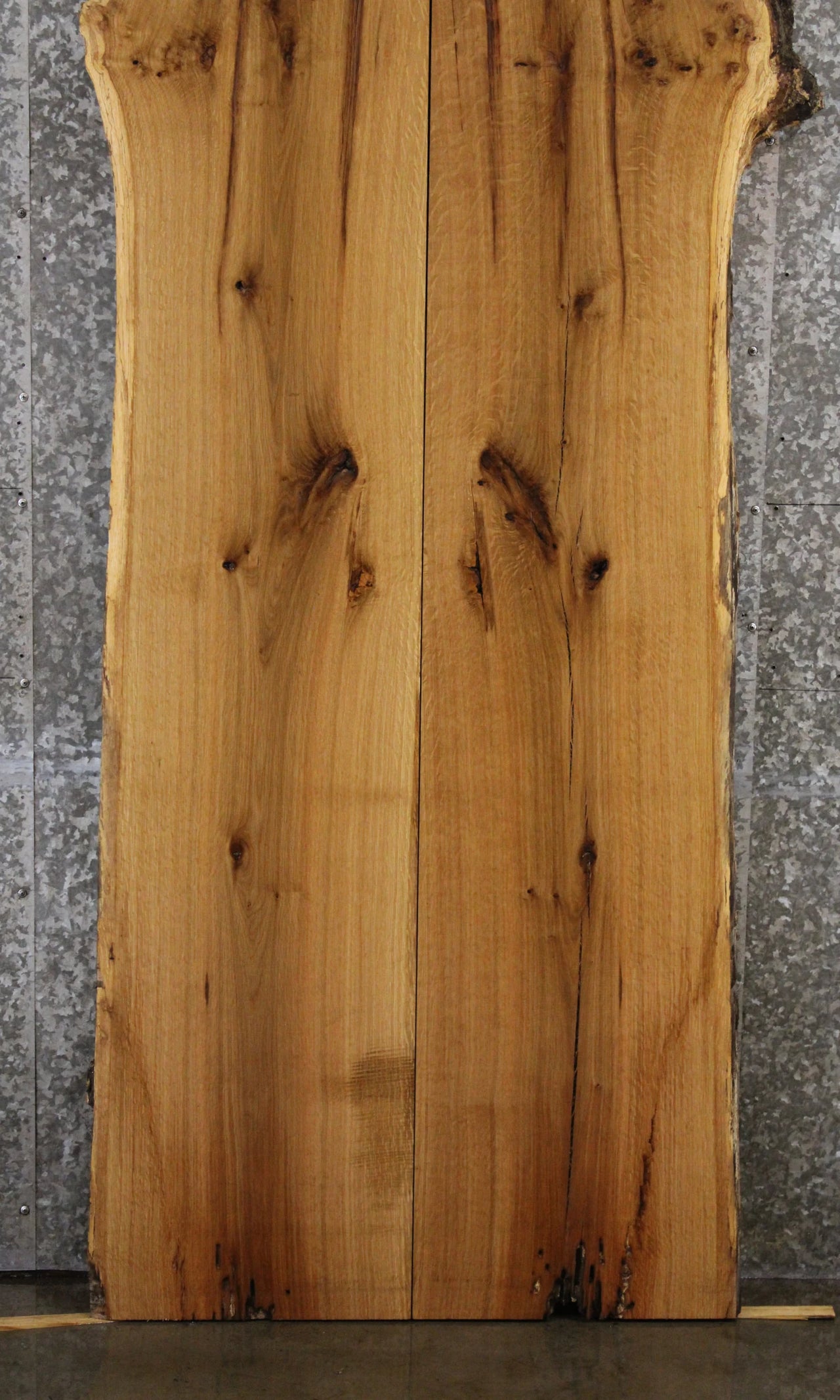 2- Rustic White Oak Live Edge Dining Table Top Slabs 40754-40755