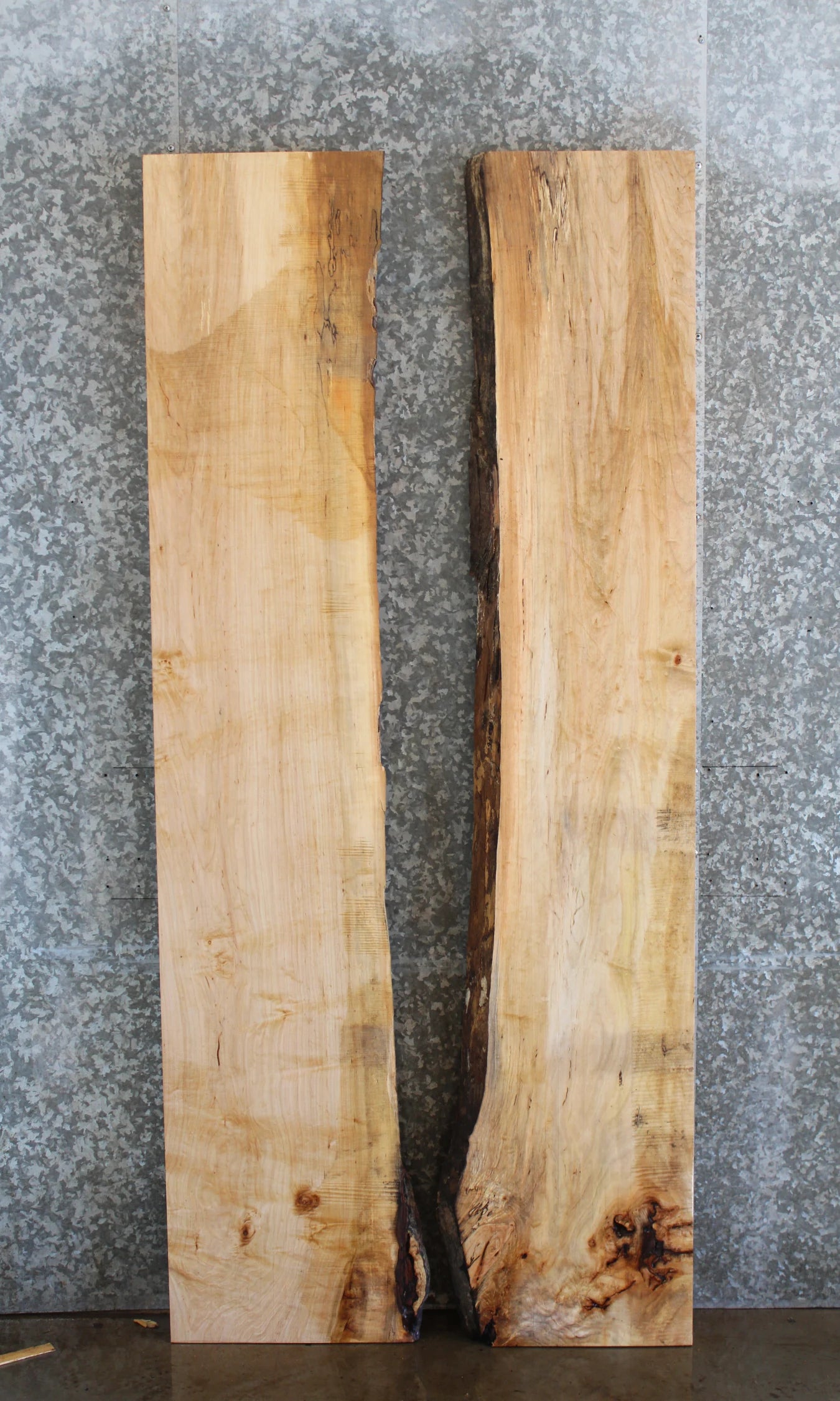 2- Live Edge Maple Kitchen/Dining Table Top 40757-40758