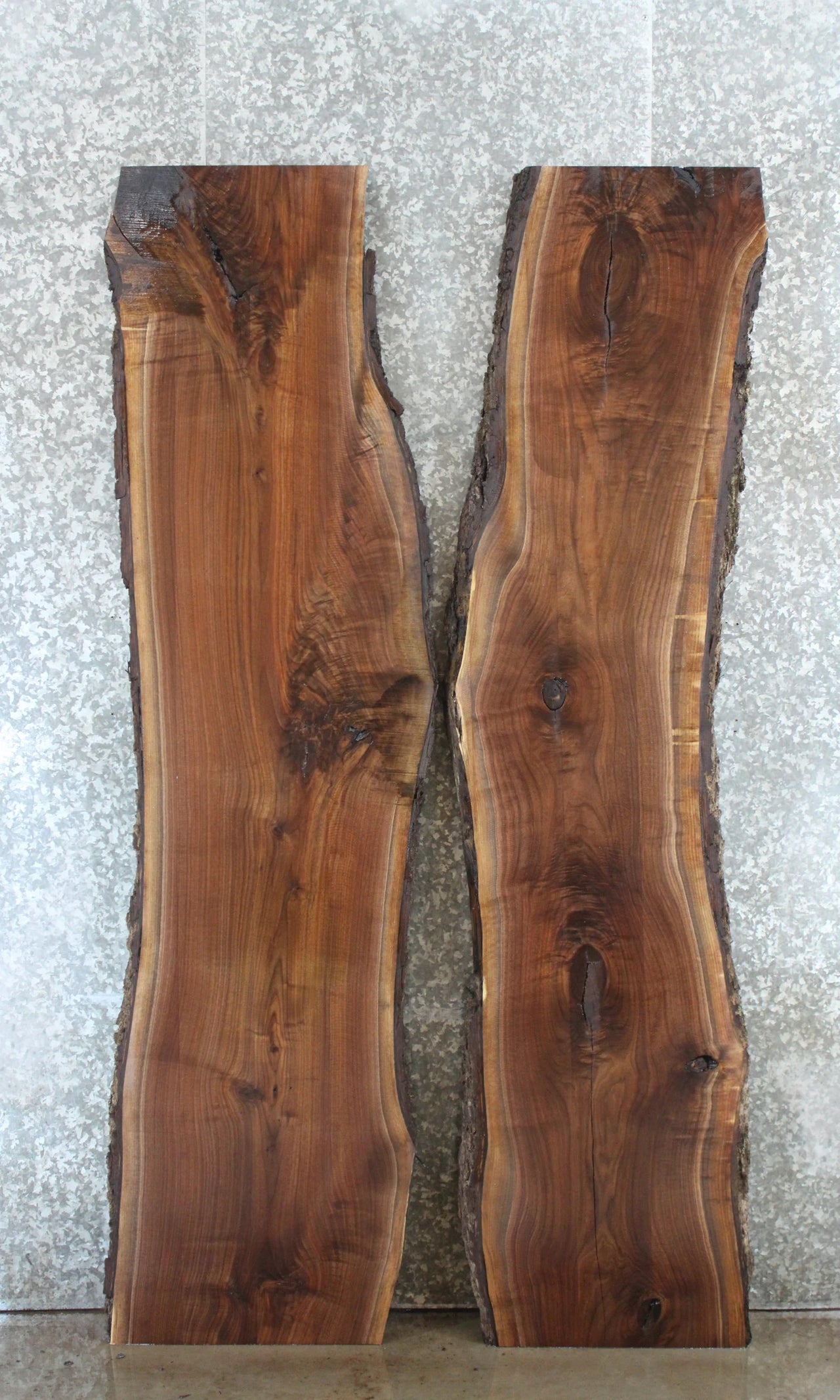 2- Rustic Black Walnut Live Edge Wood Slabs, River Table Project 40766-40767