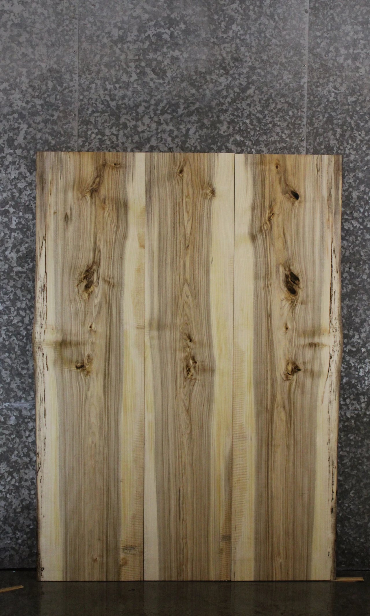 3- Hackberry Wide Live Edge Dining Table Top Slab Set 40771-40773