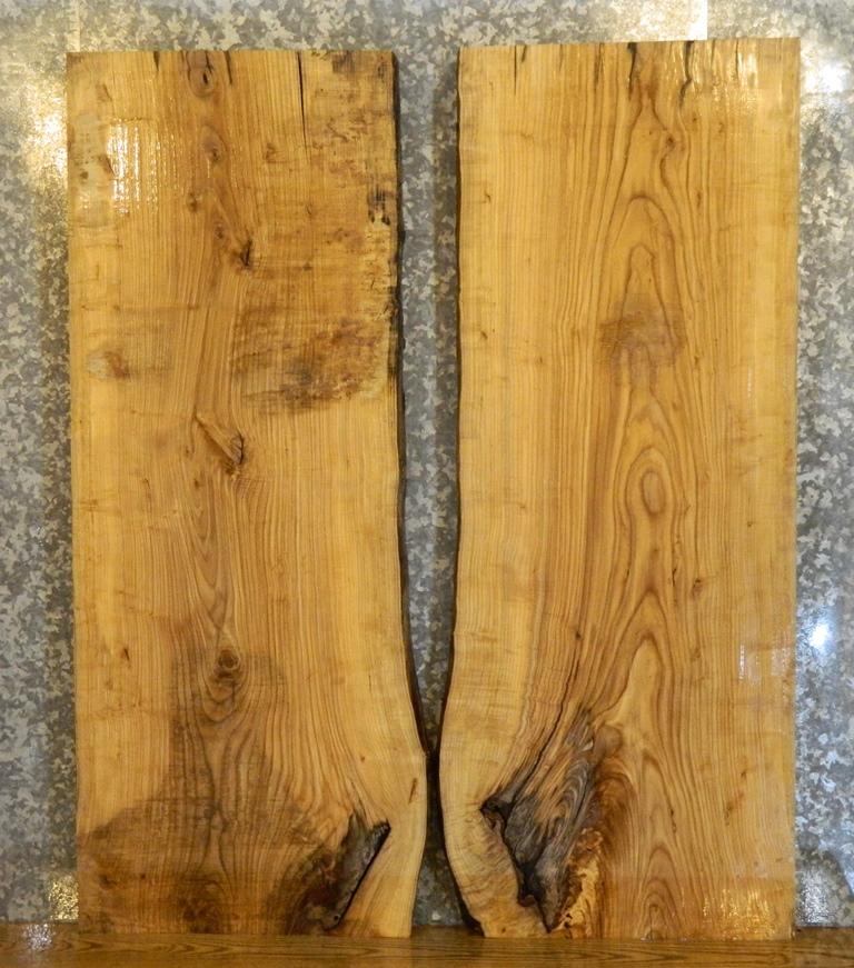 2- Live Edge Bookmatched Kitchen Table Top Ash Slabs 4084-4085
