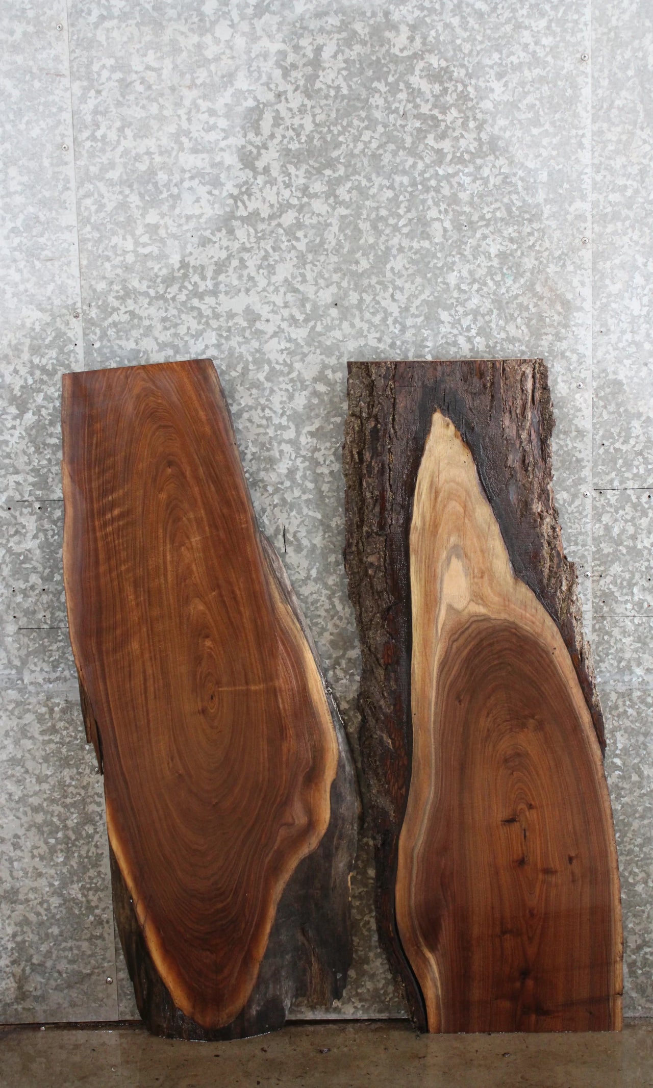 2- Black Walnut Live Edge Console Table Tops/Side Table Tops 4123-4124