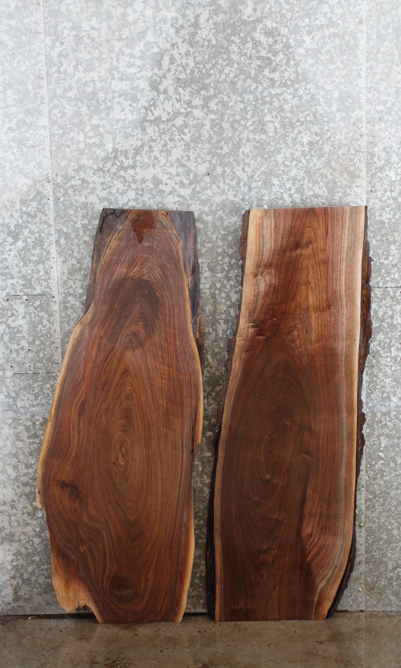 2- Black Walnut Live Edge Console Table Tops/Side Table Tops 4123-4124