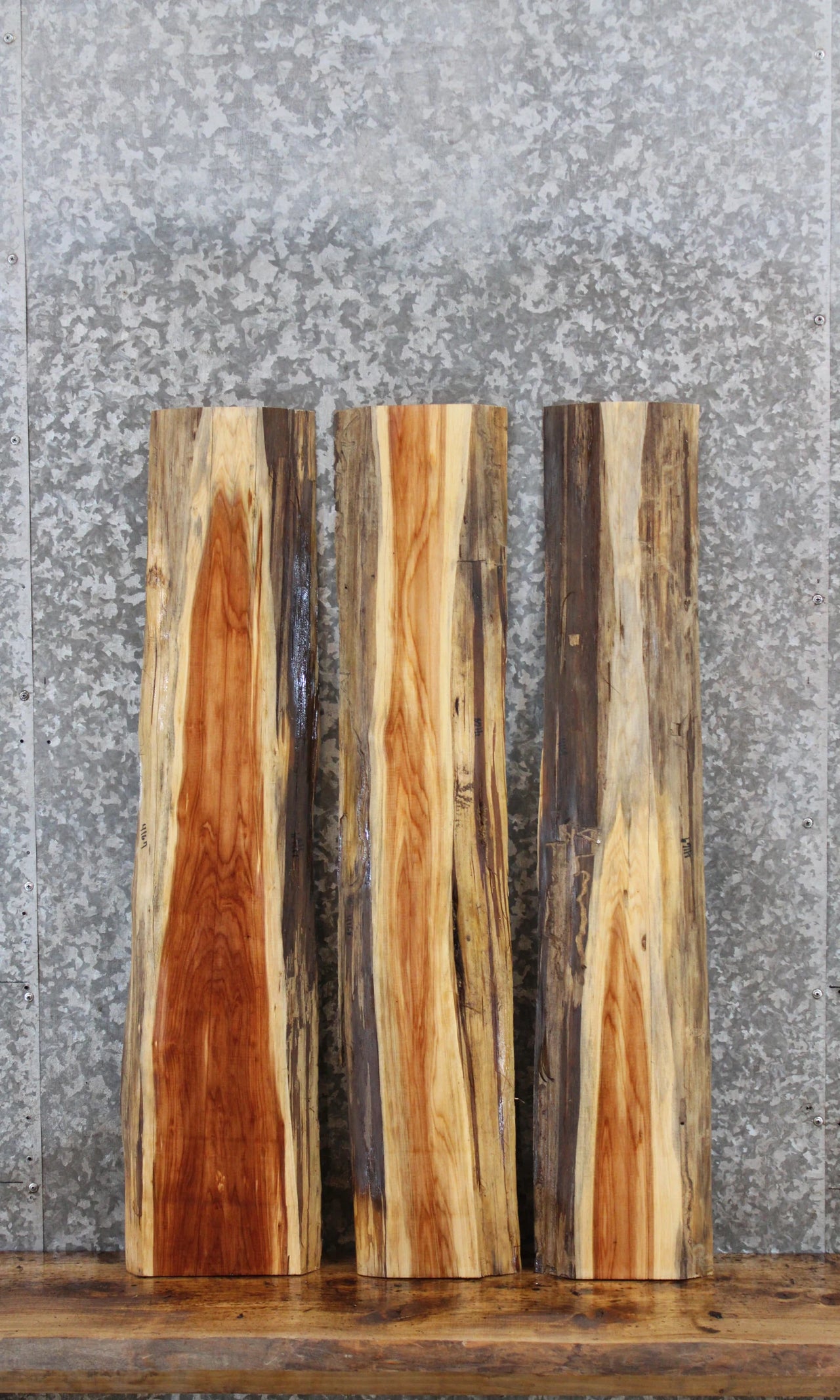 3- Natural Edge Red Cedar Book/Wall Shelves 4167-4169