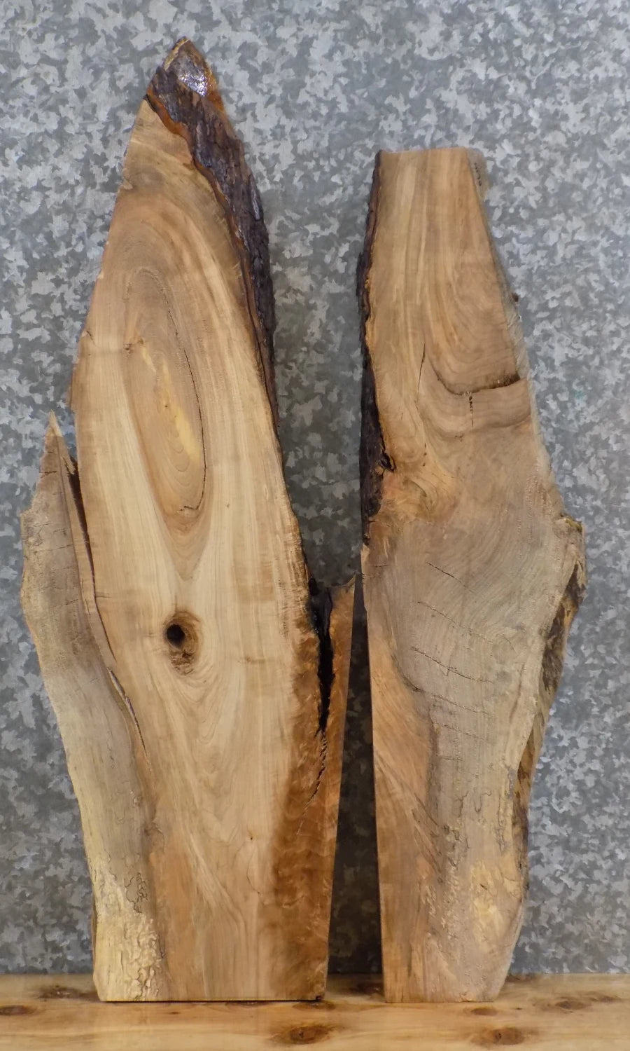 2- Rustic Live Edge Spalted Maple Wall Shelf/Epoxy Wood Slabs 4177-4178