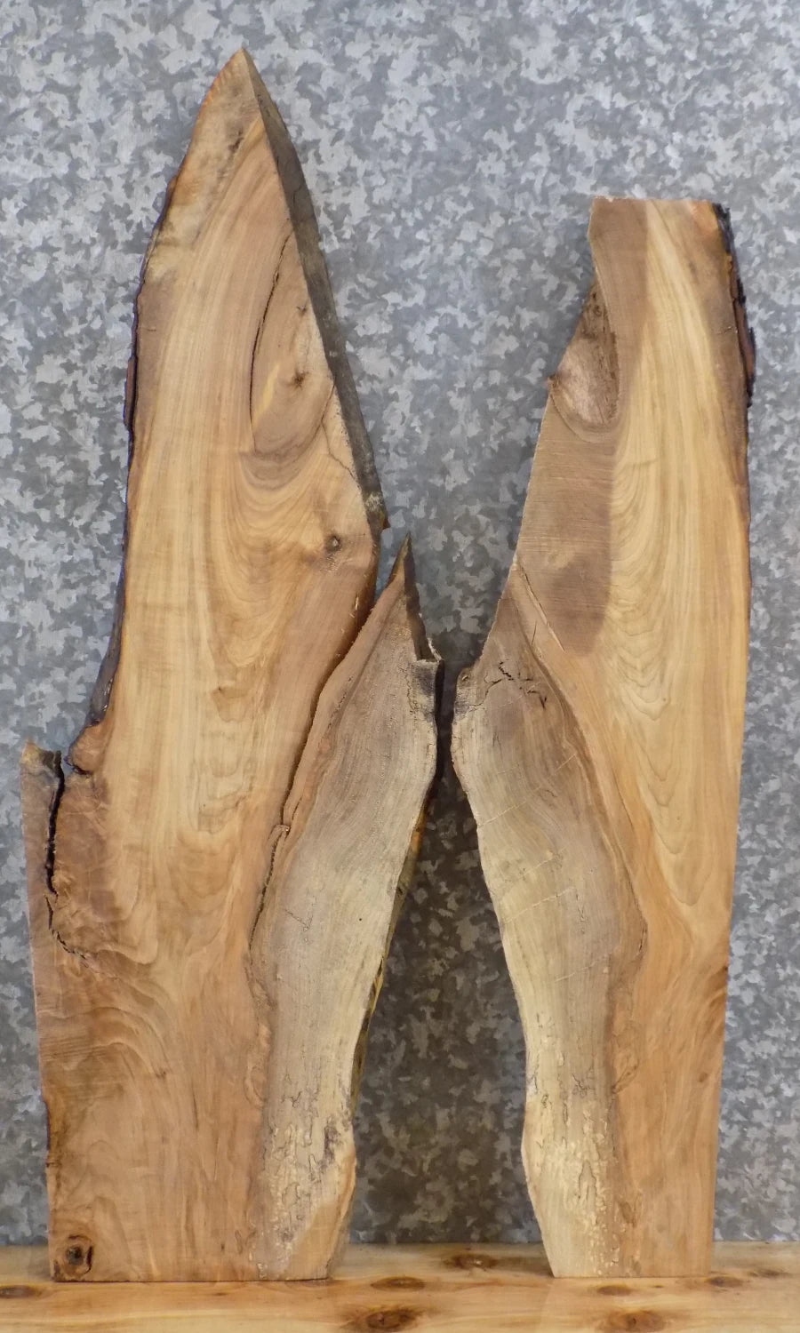 2- Rustic Live Edge Spalted Maple Wall Shelf/Epoxy Wood Slabs 4177-4178