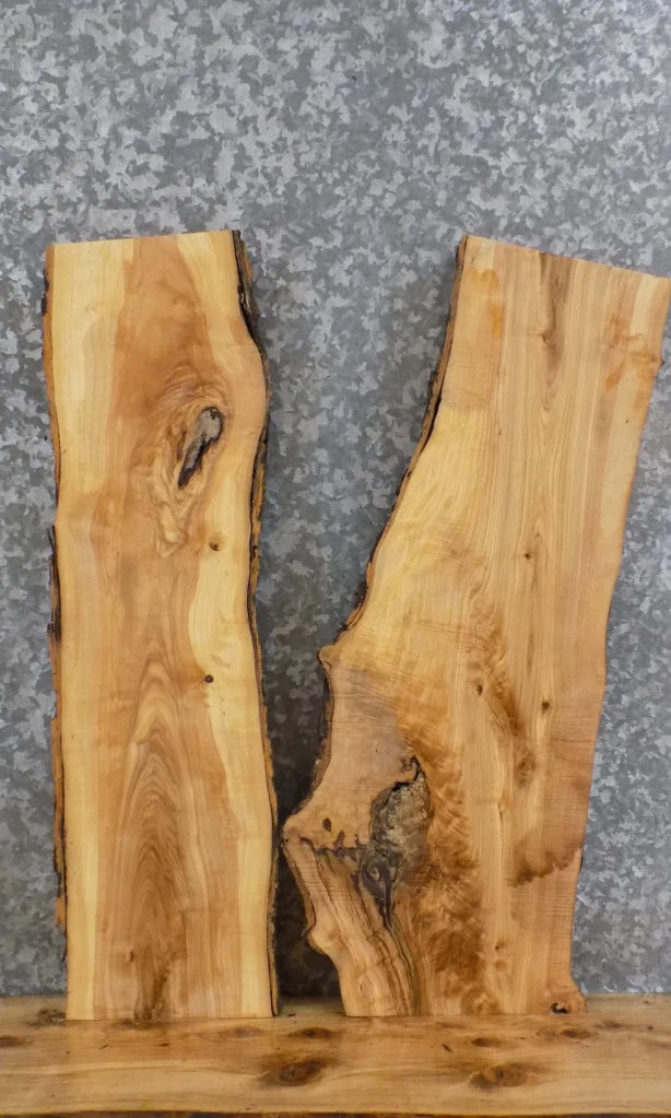 2- Live Edge Ash Mantle/Bar Top/Craftwood Slabs 4195-4196