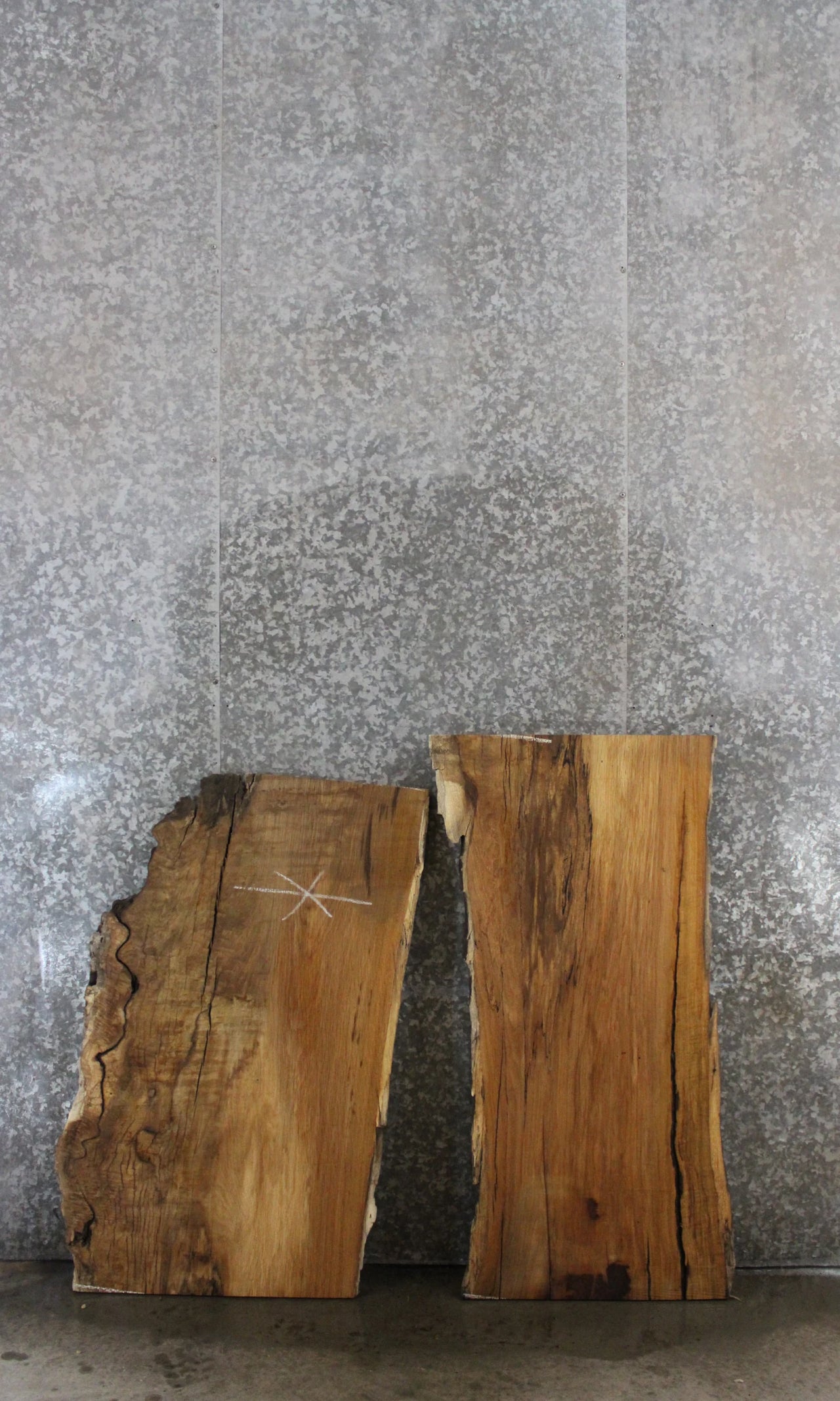 2- Oak Live Edge Bench/Desk Slabs 42018-42019