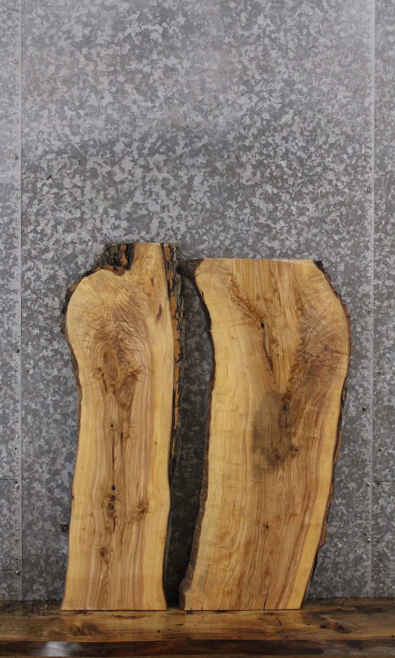 2- Ash Live Edge Charcuterie/Taxidermy Slabs 4202-4203