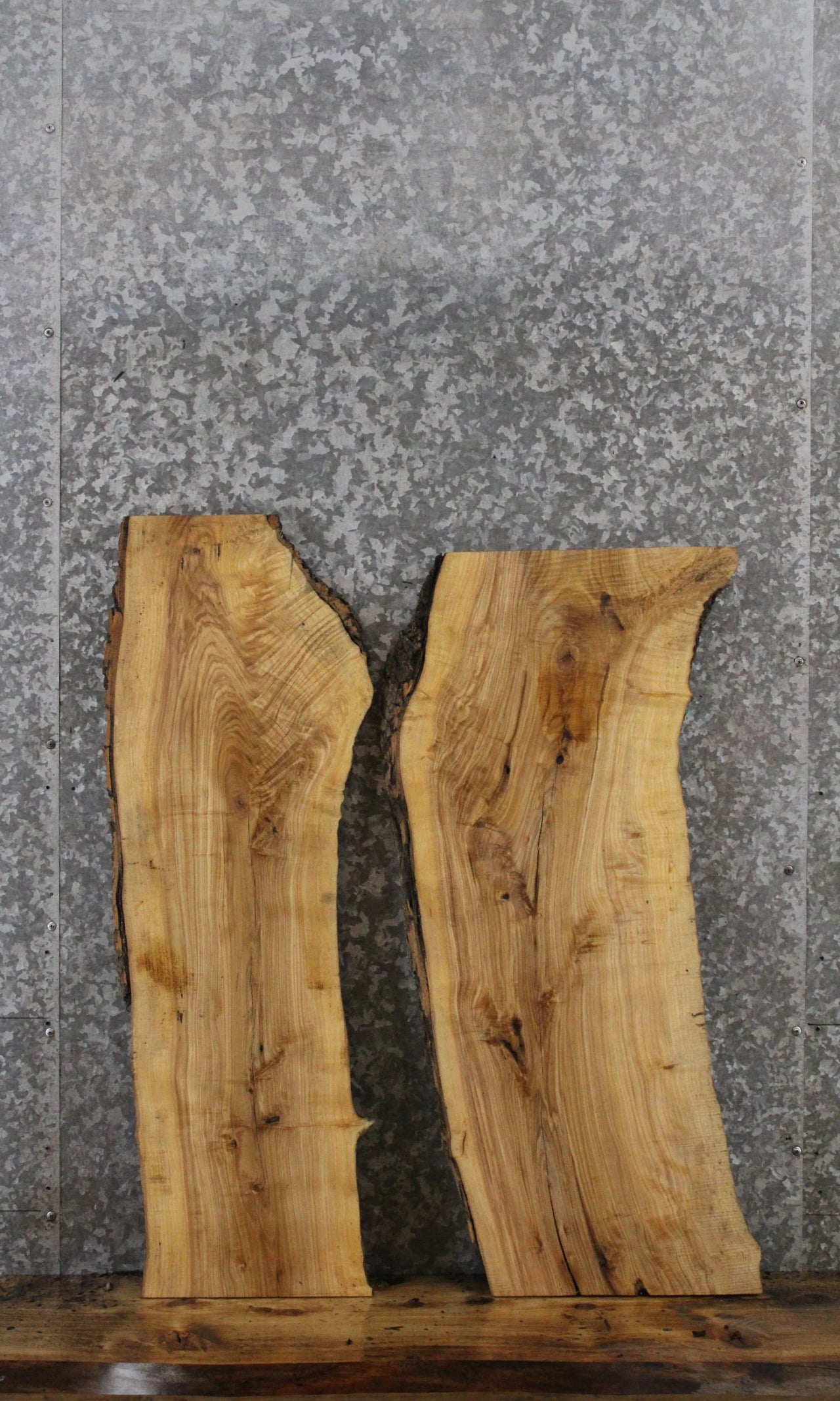 2- Ash Live Edge Charcuterie/Taxidermy Slabs 4202-4203