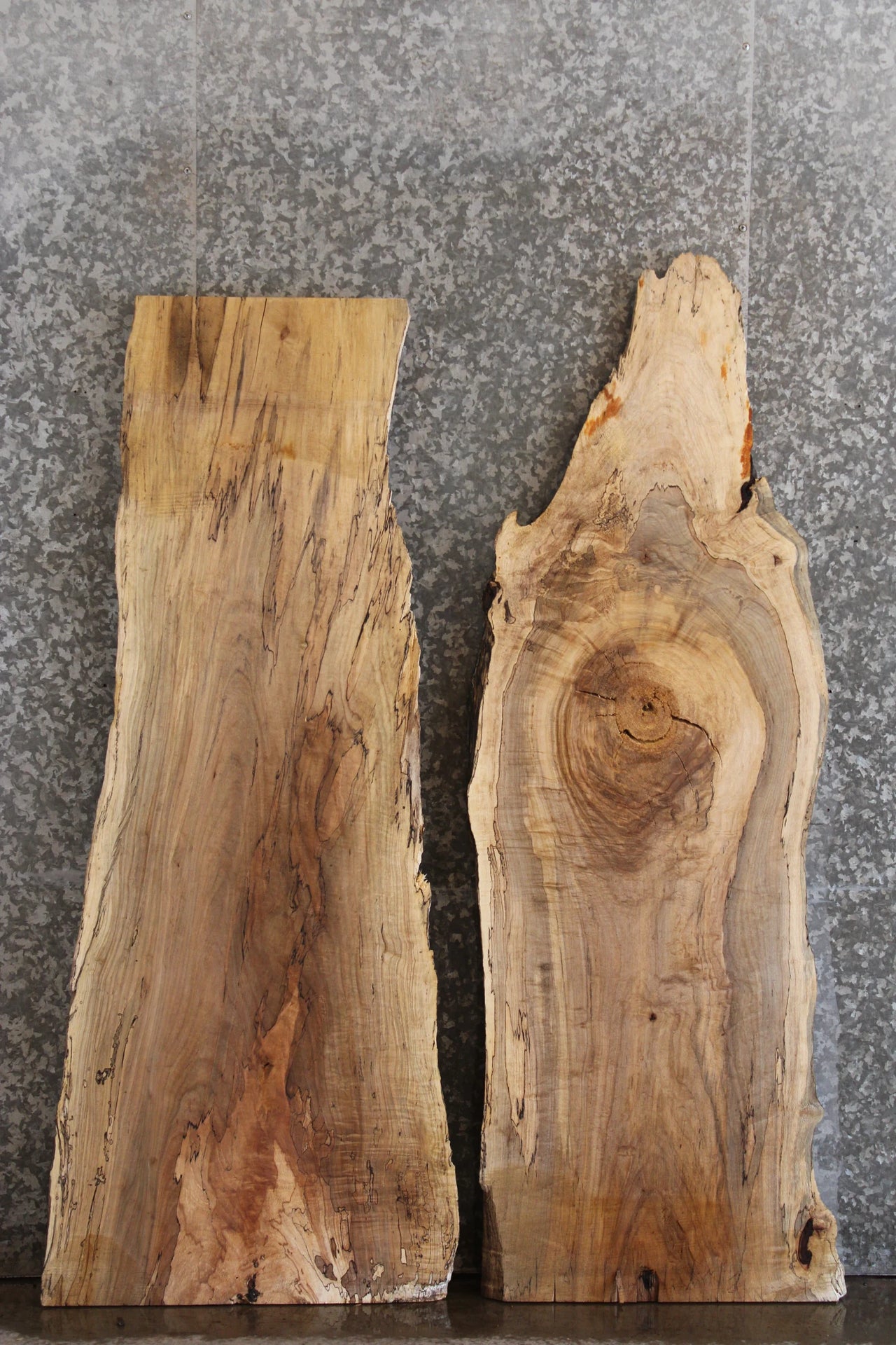 2- Spalted Maple Live Edge Slabs, Coffee Table Top, Countertop 42028,42030