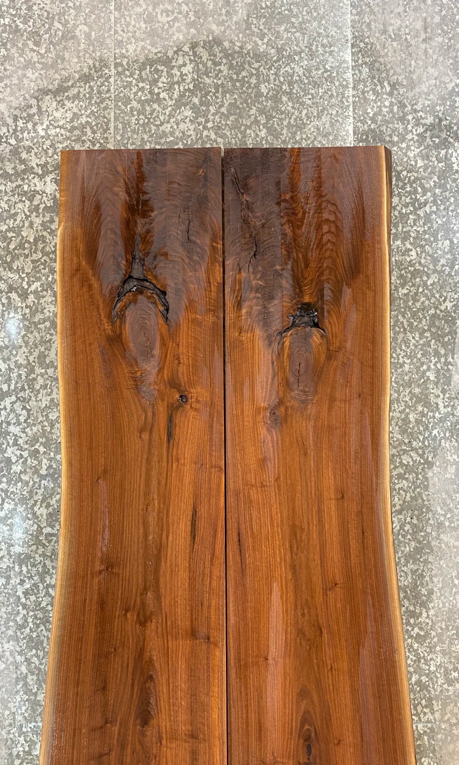 2- Black Walnut Hardwood Live Edge Dining Table Top Slabs 42042-42043