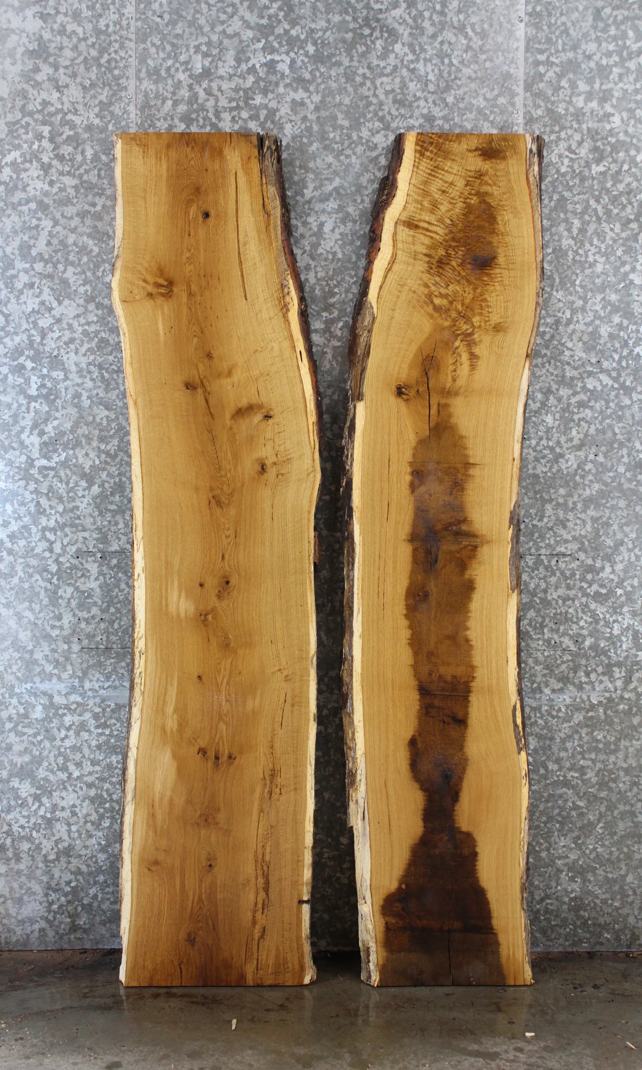 2- White Oak Live Edge Book Match Table/Bar Top/River Table Slabs 42044-42045