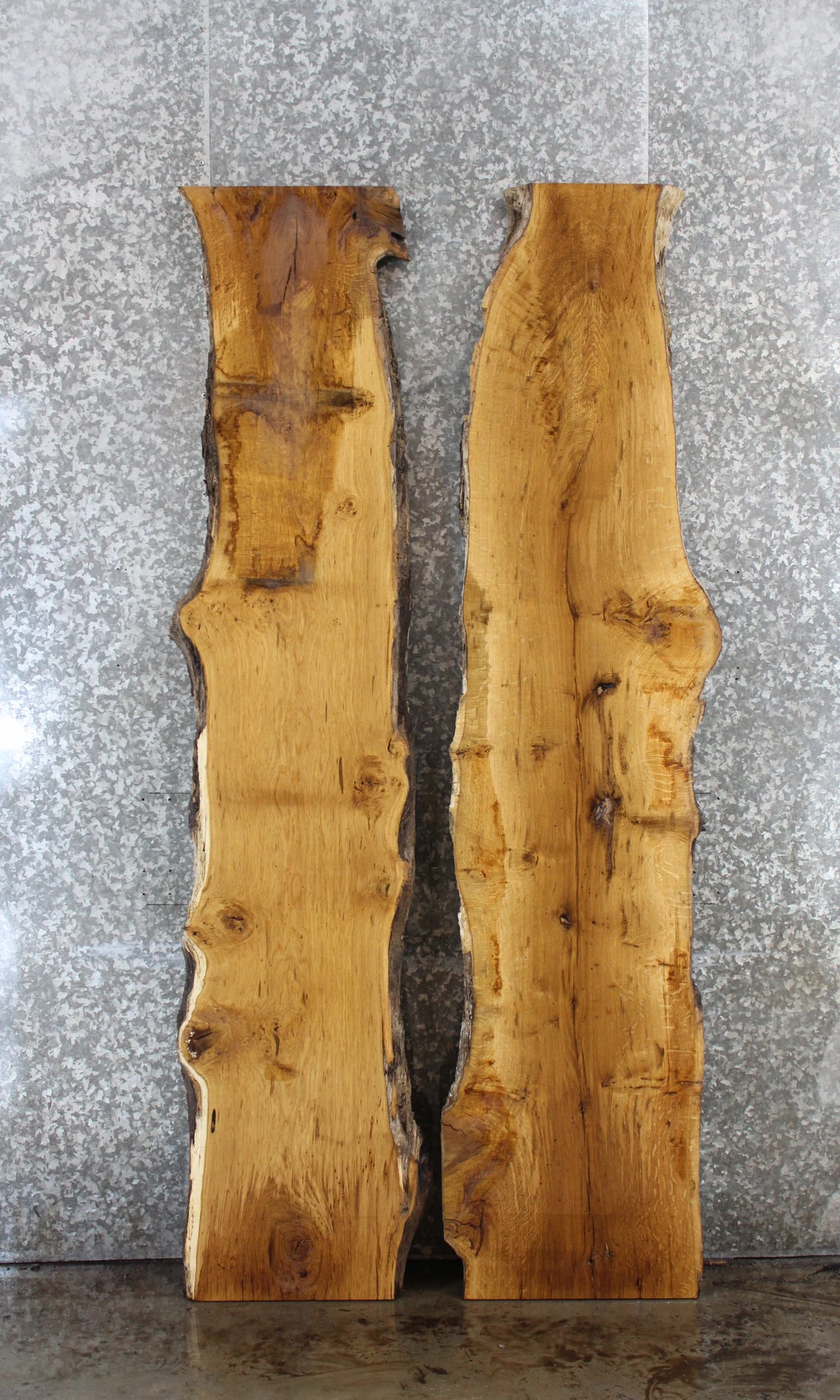 2- White Oak Live Edge Book Match Bar Top/River Table Slabs 42046-42047