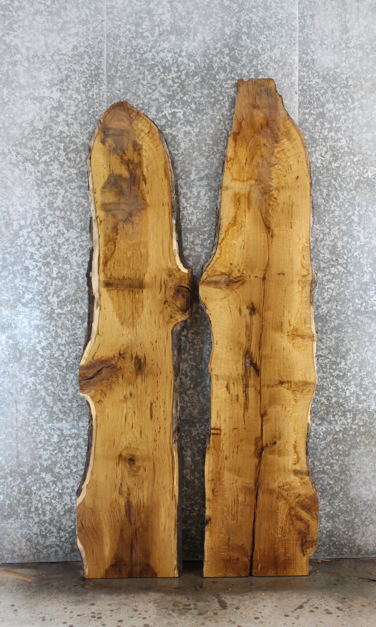 2- White Oak Live Edge Bookmatched Bar Top/River Table Slabs 42048-42049