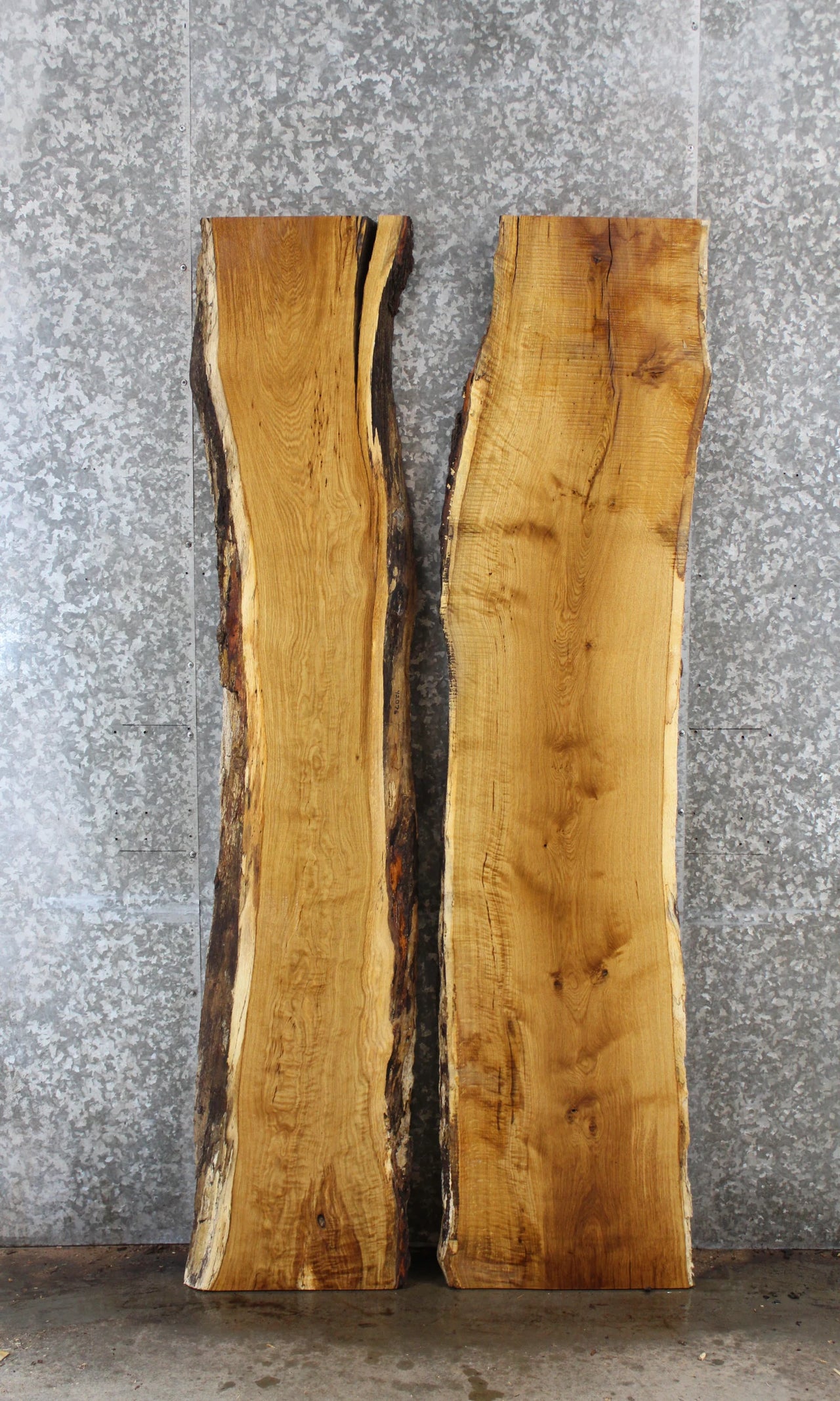 2- White Oak Live Edge Book Match River Table/Bar Top Slabs 42076-42077