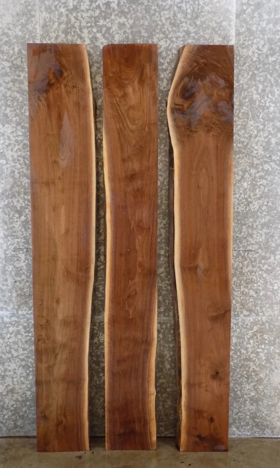 3- Black Walnut Live Edge Desk/Kitchen Table Top Slabs 42090-42092