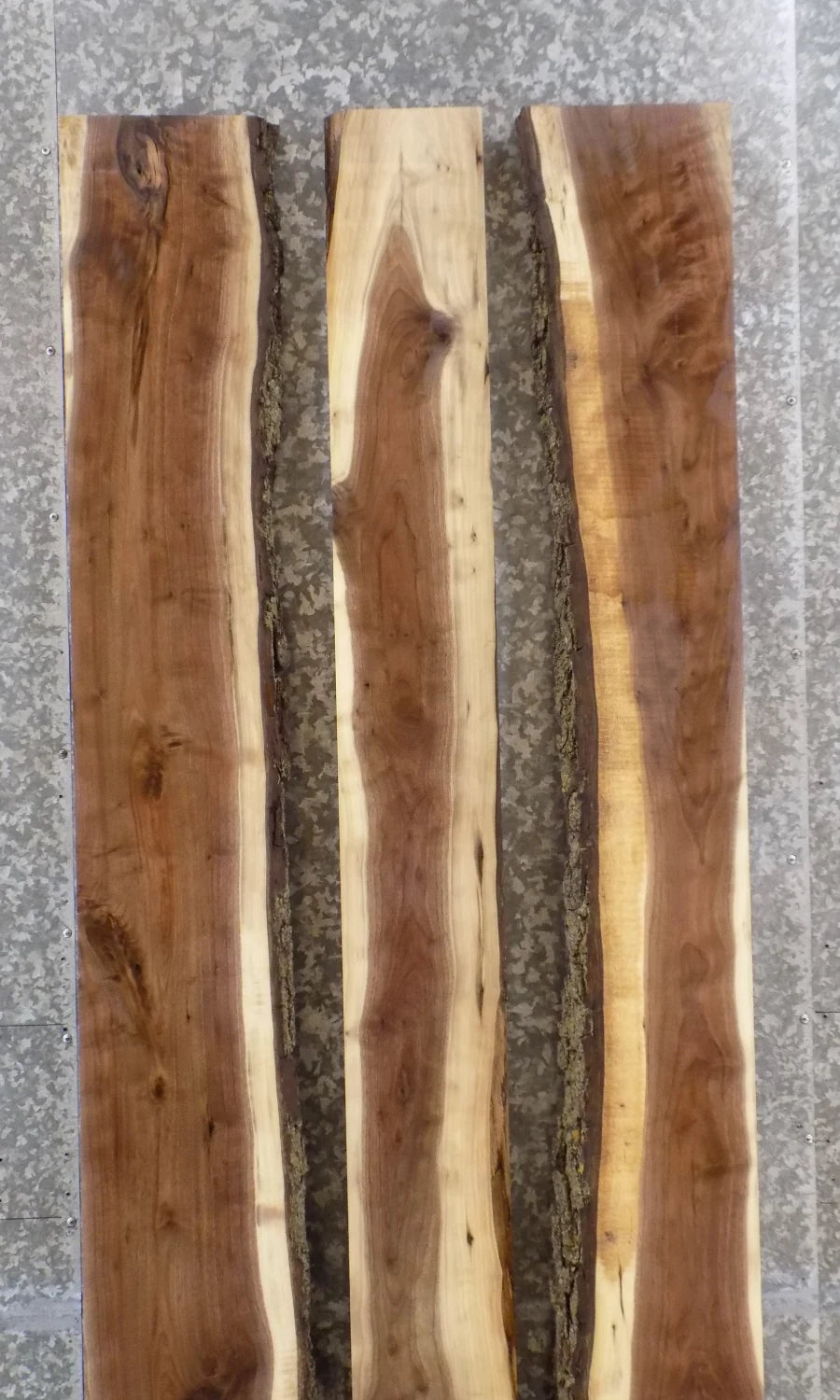 3- Live Edge Black Walnut Dining Table Top Wood Slabs 42096-42098