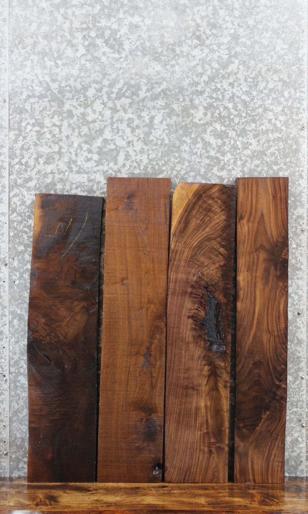 4- Salvaged Kiln Dried Black Walnut Craft Pack/DIY Lumber Boards 4210-4213