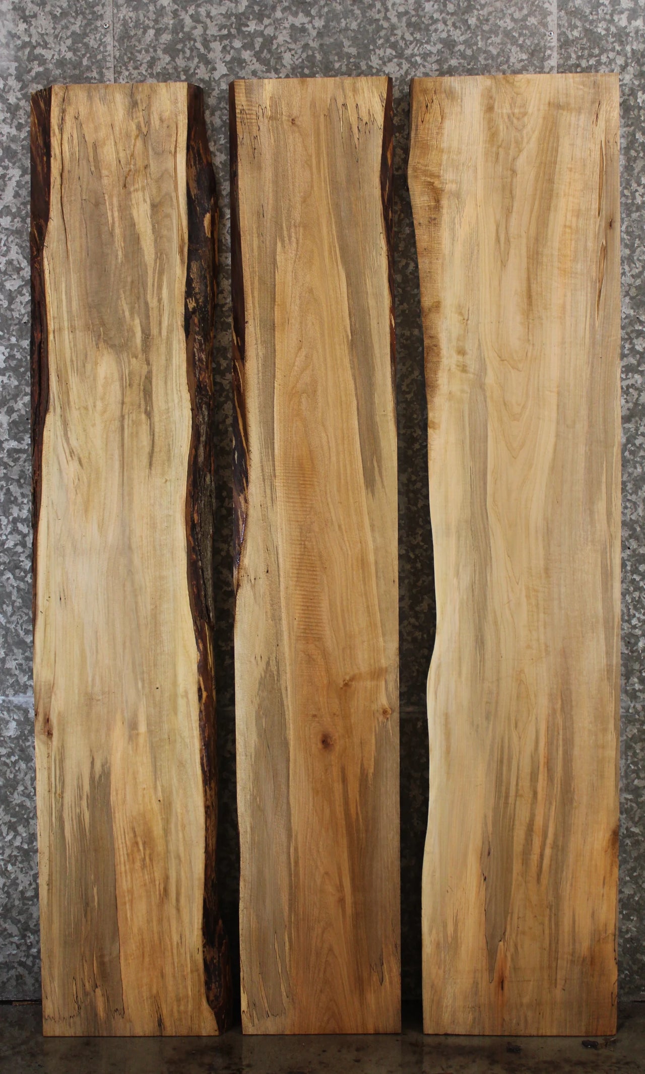3- Bookmatched Spalted Maple Live Edge Dining Table 42105-42107