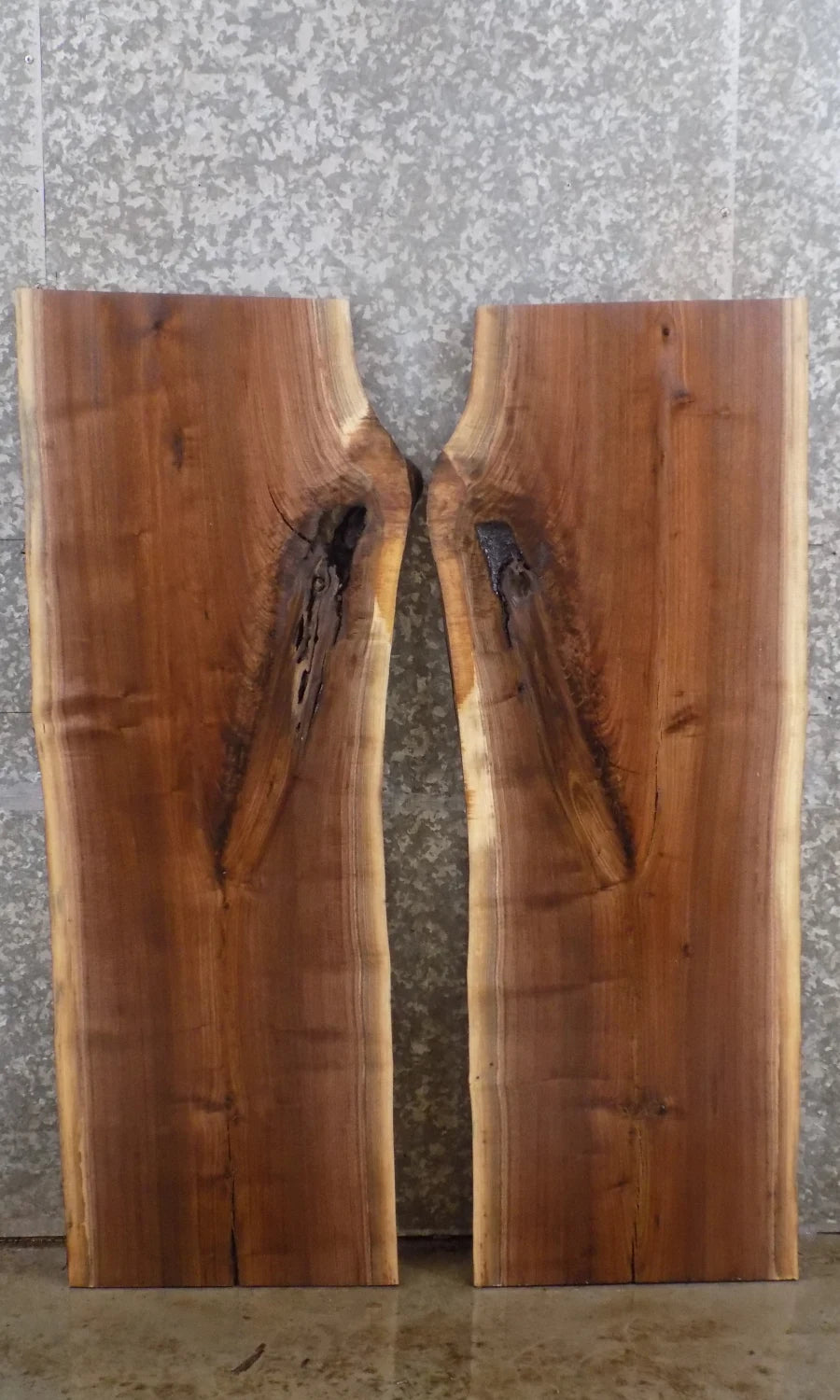 2- Live Edge Hardwood Slabs, Black Walnut Epoxy River Table 42123-42124