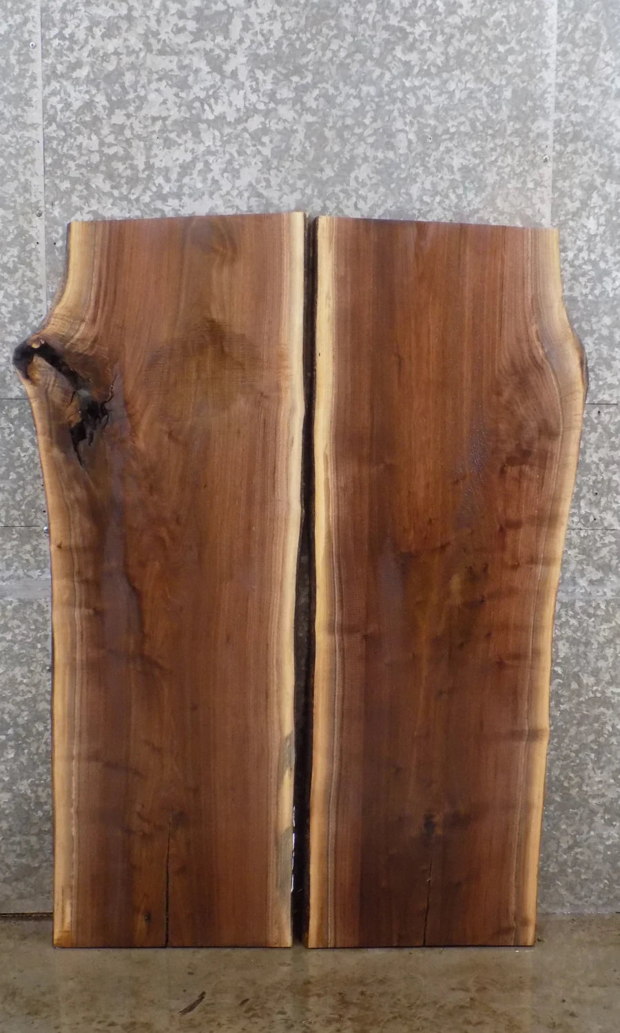 2- Live Edge Hardwood Slabs, Black Walnut Epoxy River Table 42123-42124