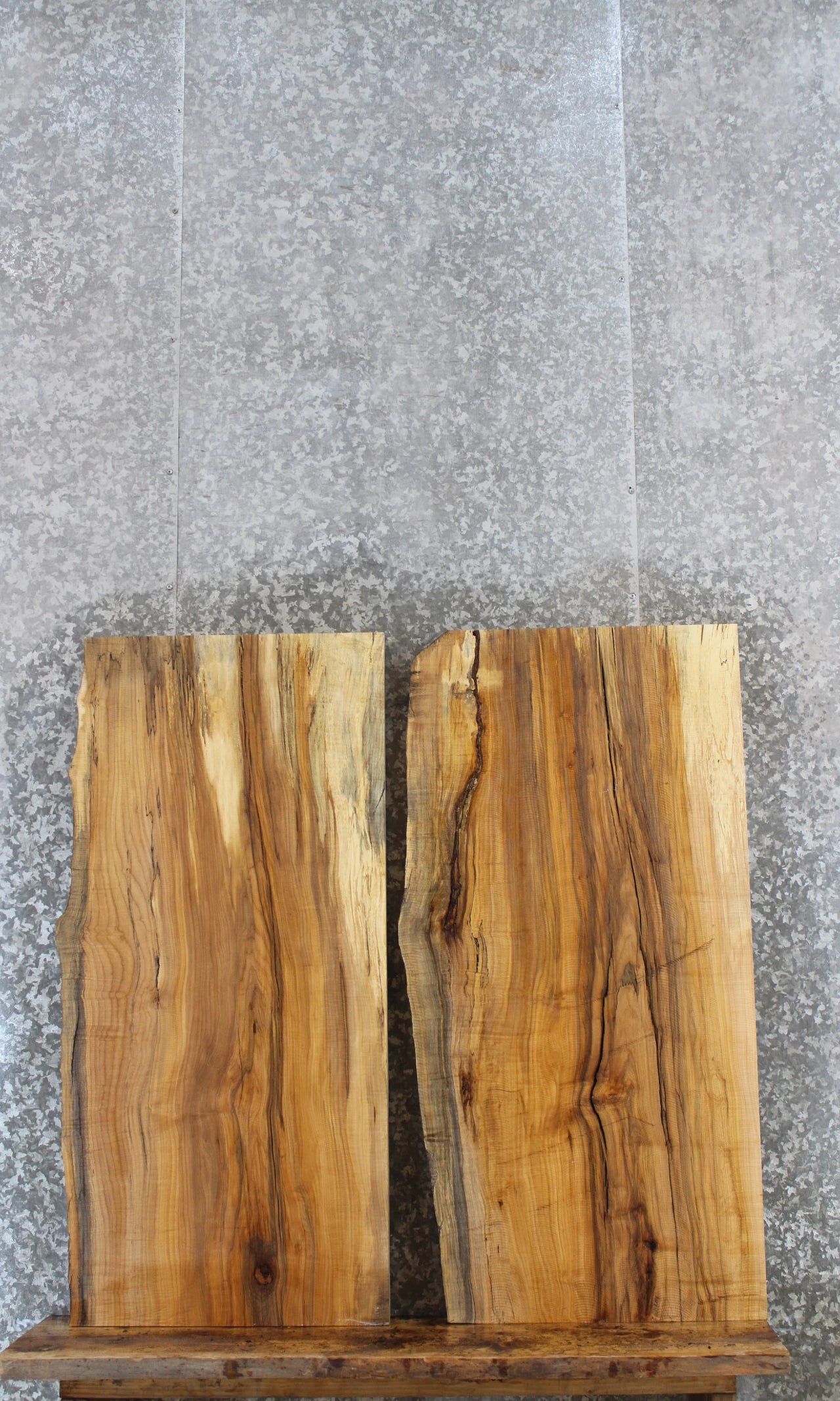 2- Bookmatched Live Edge Maple Dining Table Top 42160-42161