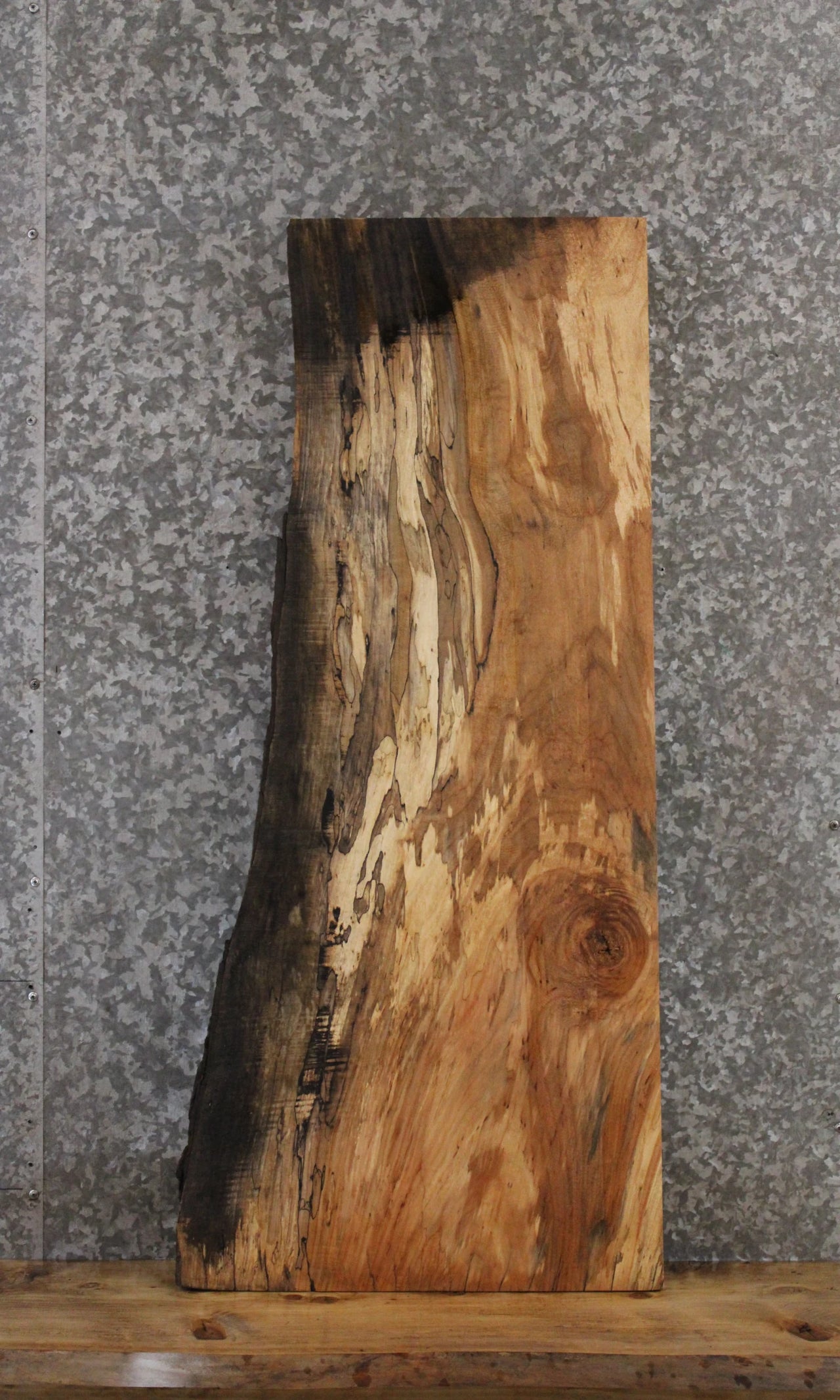 Highly Figured & Spalted Maple End Table/Shelf Slab 42172