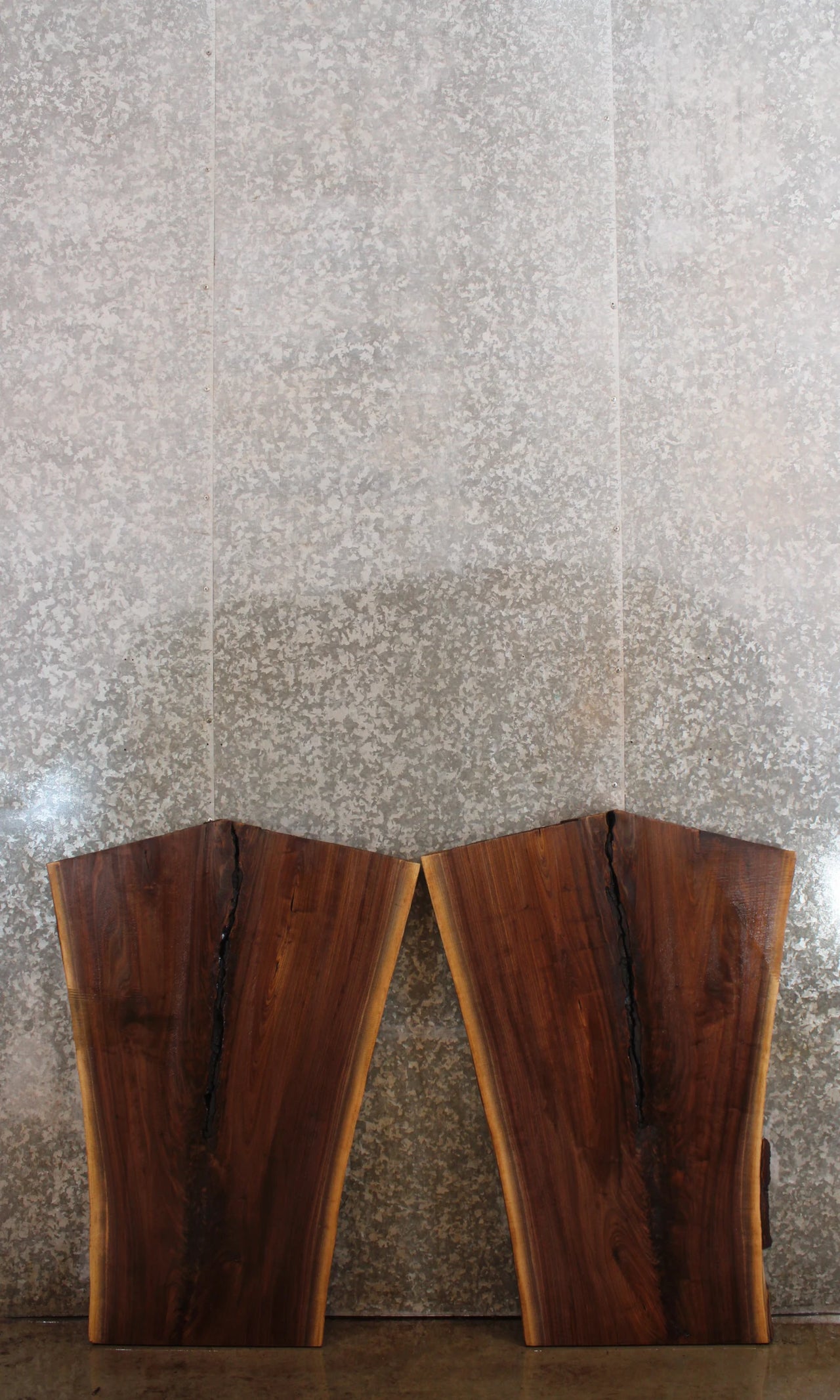 2- Live Edge Black Walnut Coffee Table Crotch Slabs 42181-42182