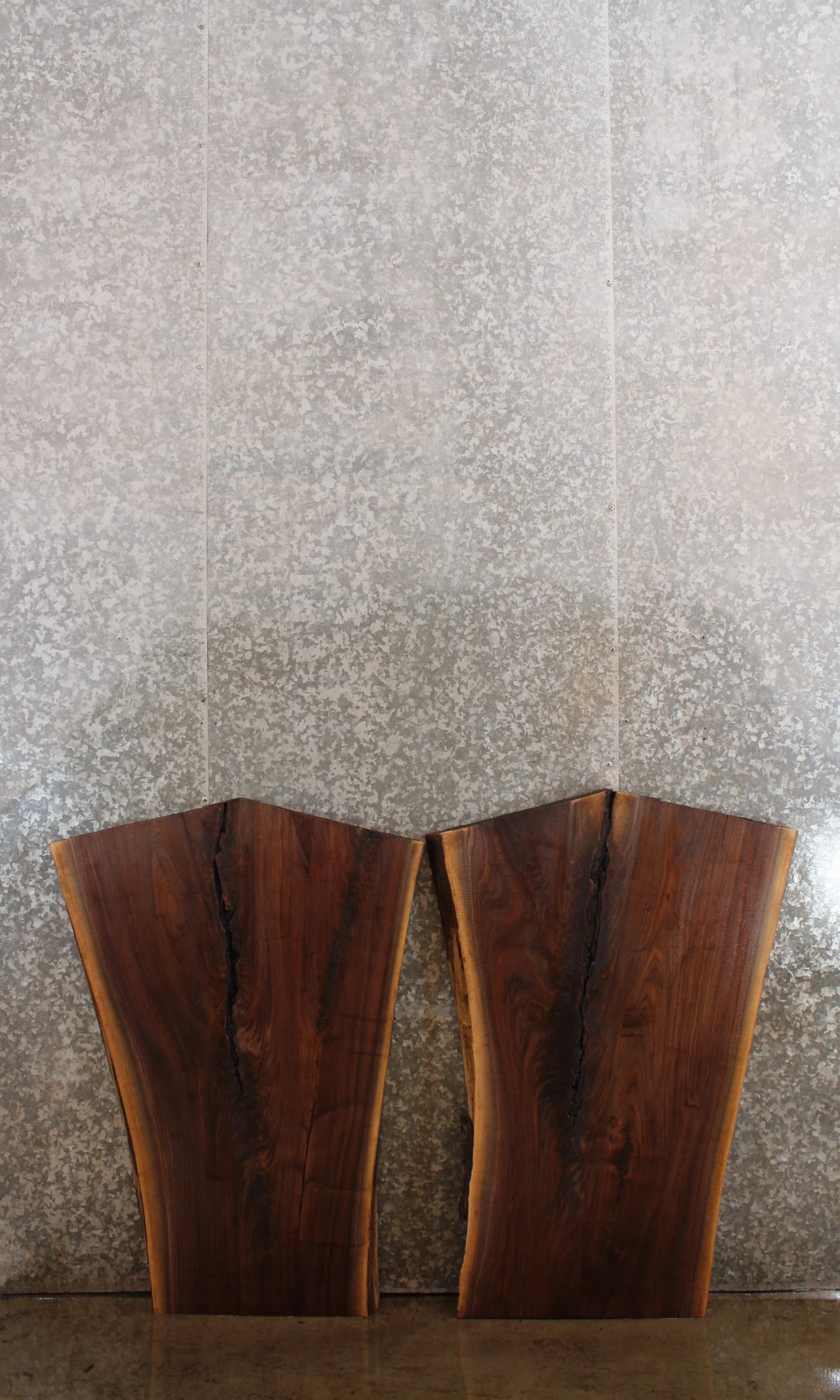 2- Live Edge Black Walnut Coffee Table Crotch Slabs 42181-42182
