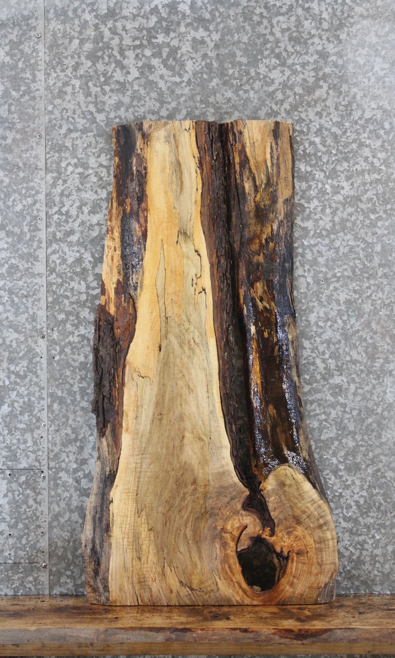 Rustic Live Edge Maple Computer Desk Top 42184