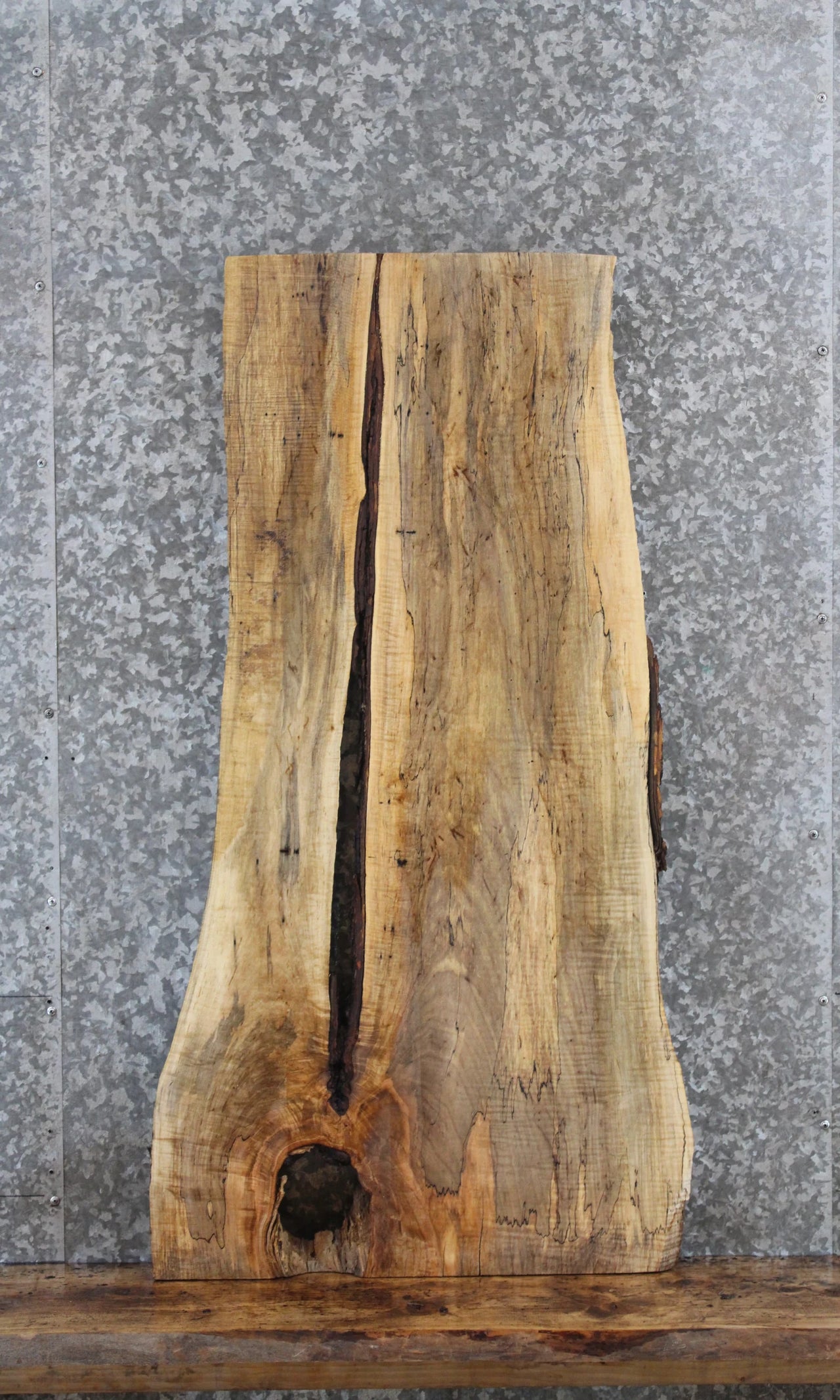 Rustic Live Edge Maple Computer Desk Top 42184