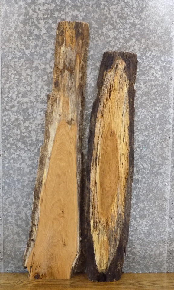 2- Live Edge Reclaimed White Oak Craft Pack/Wood Shelf Slabs 422