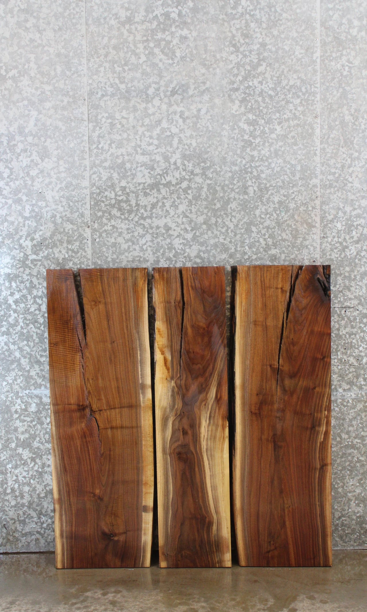 3- Black Walnut Table Top Set Slabs, Coffee Table, Bookmatched 42211